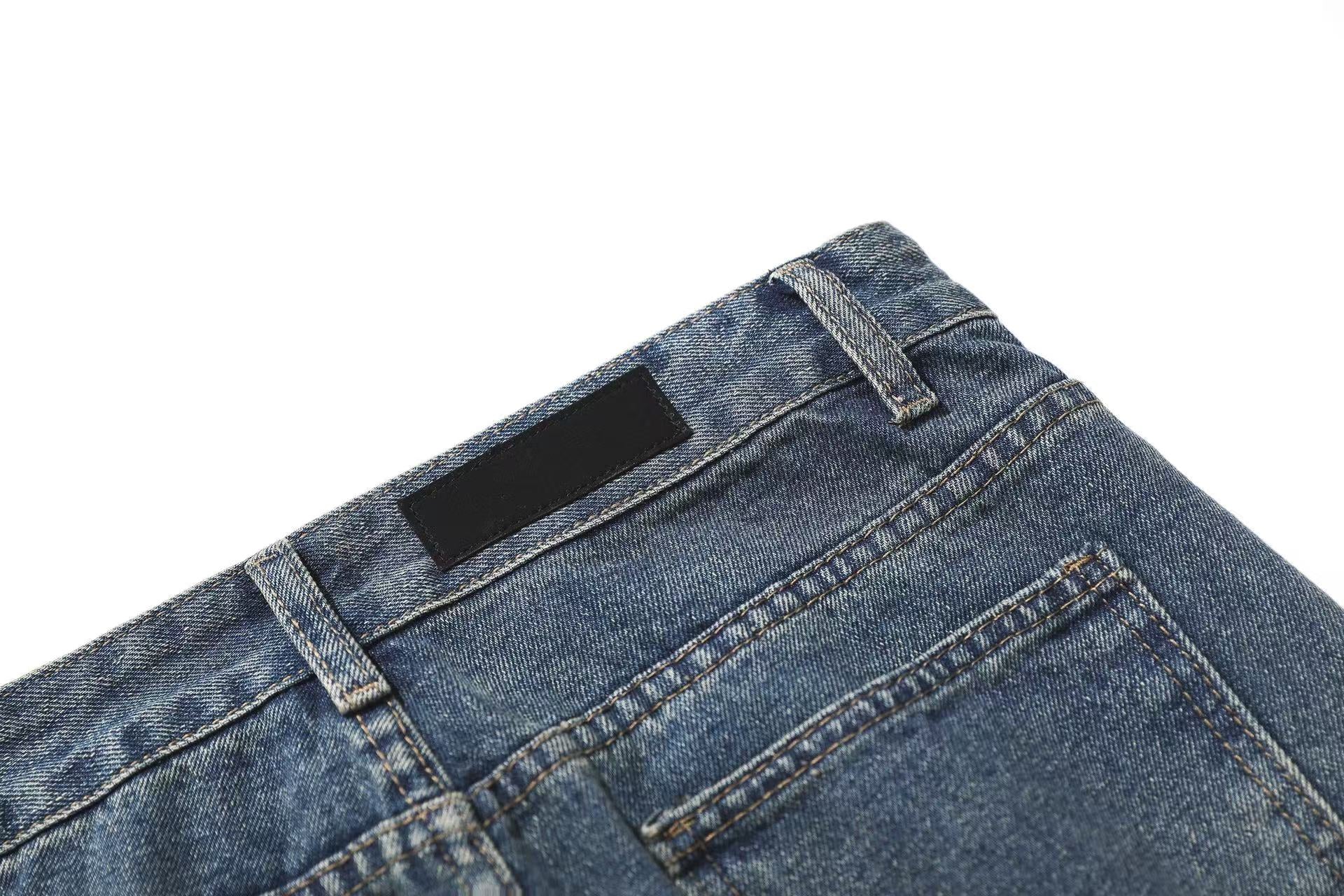 Washed Straight-Leg Jeans