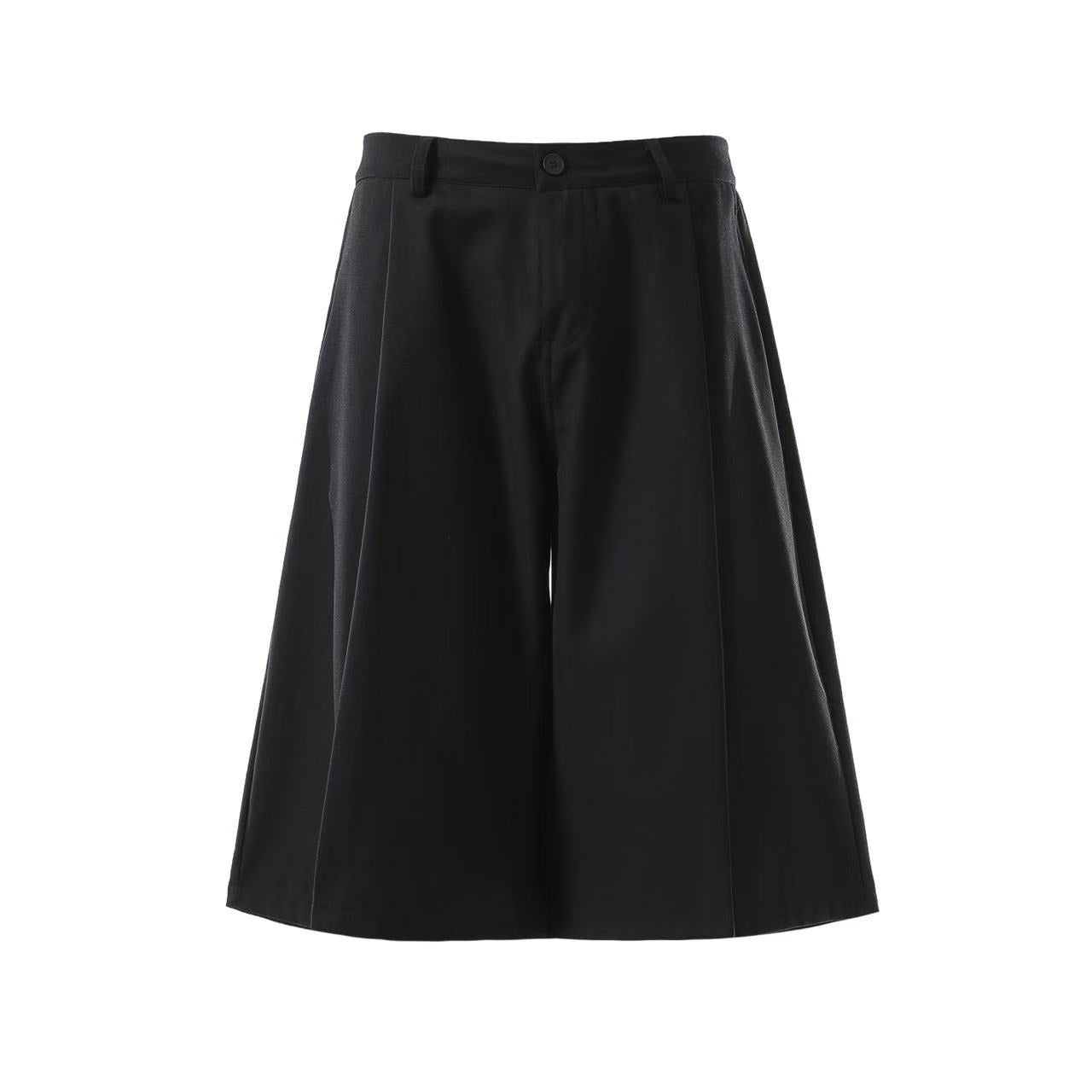 Wide-Leg Knee-Length Slacks Shorts