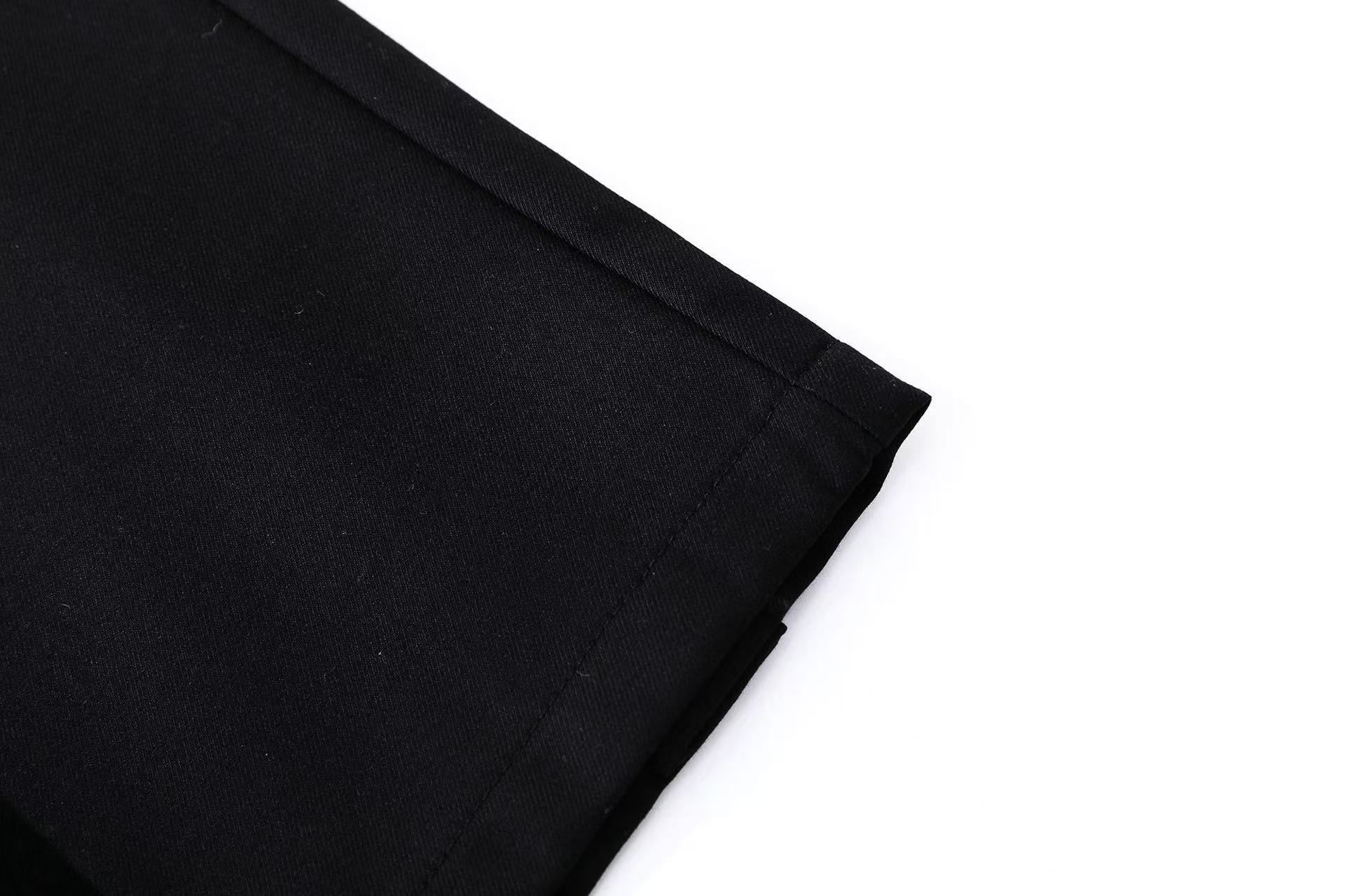 Wide-Leg Knee-Length Slacks Shorts