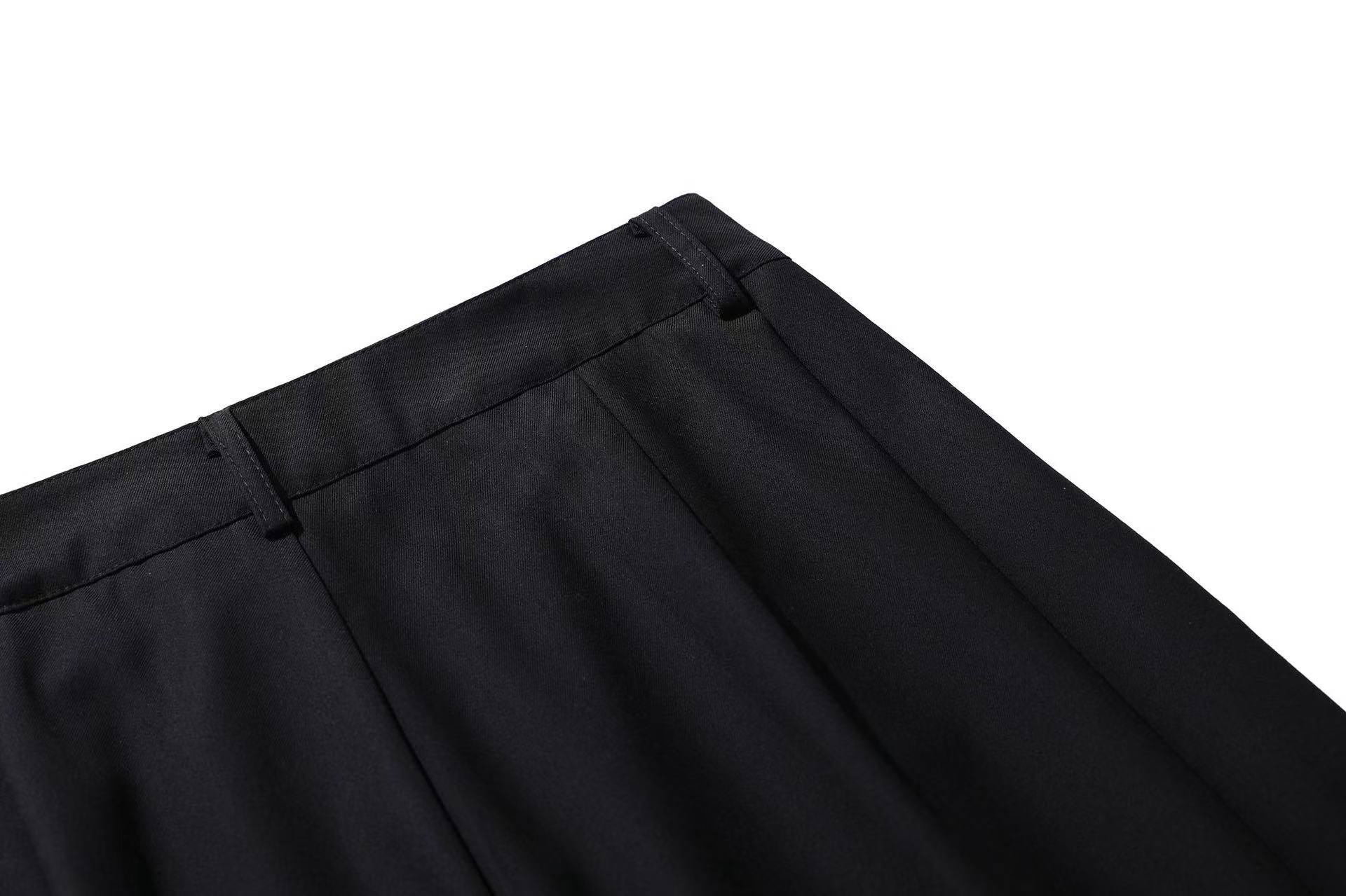 Wide-Leg Knee-Length Slacks Shorts