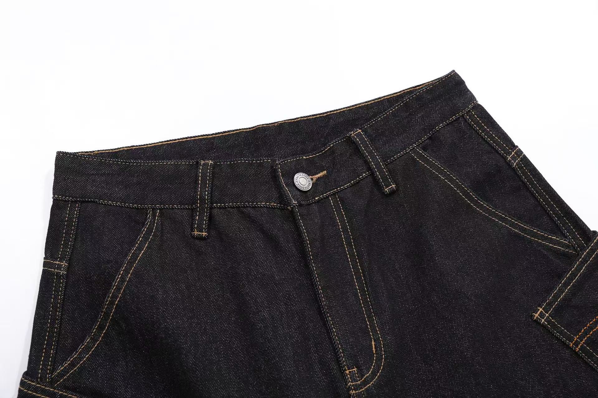 Distressed Denim Knee-Length Shorts
