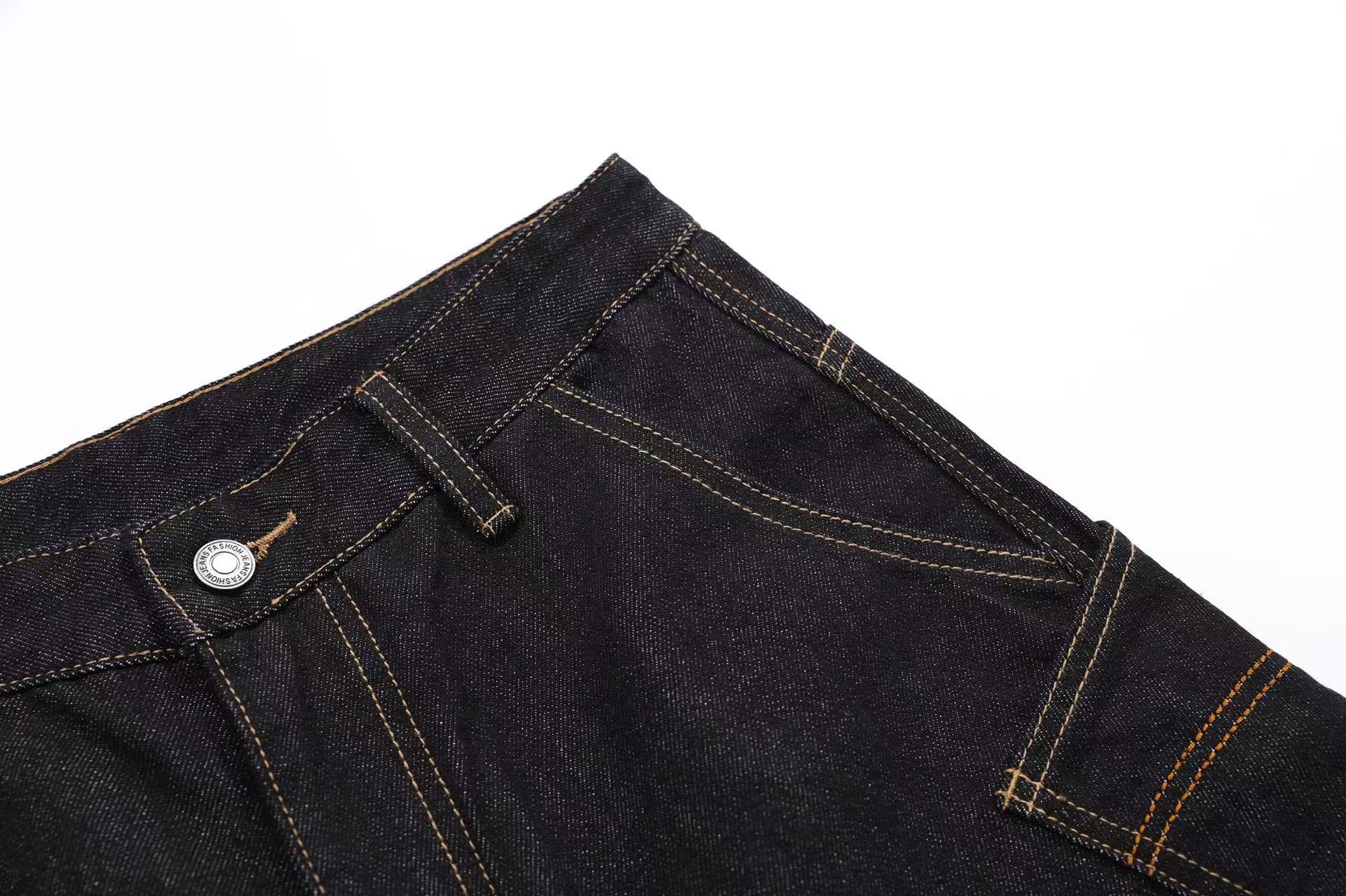 Distressed Denim Knee-Length Shorts
