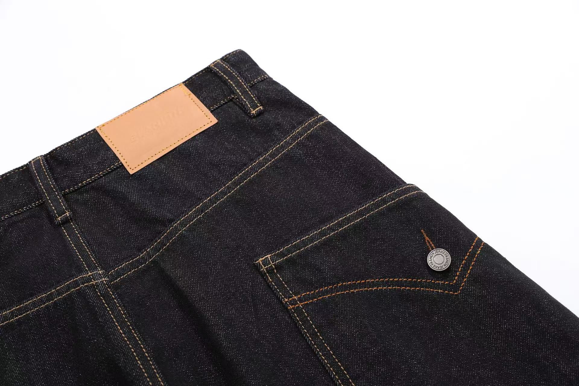 Distressed Denim Knee-Length Shorts