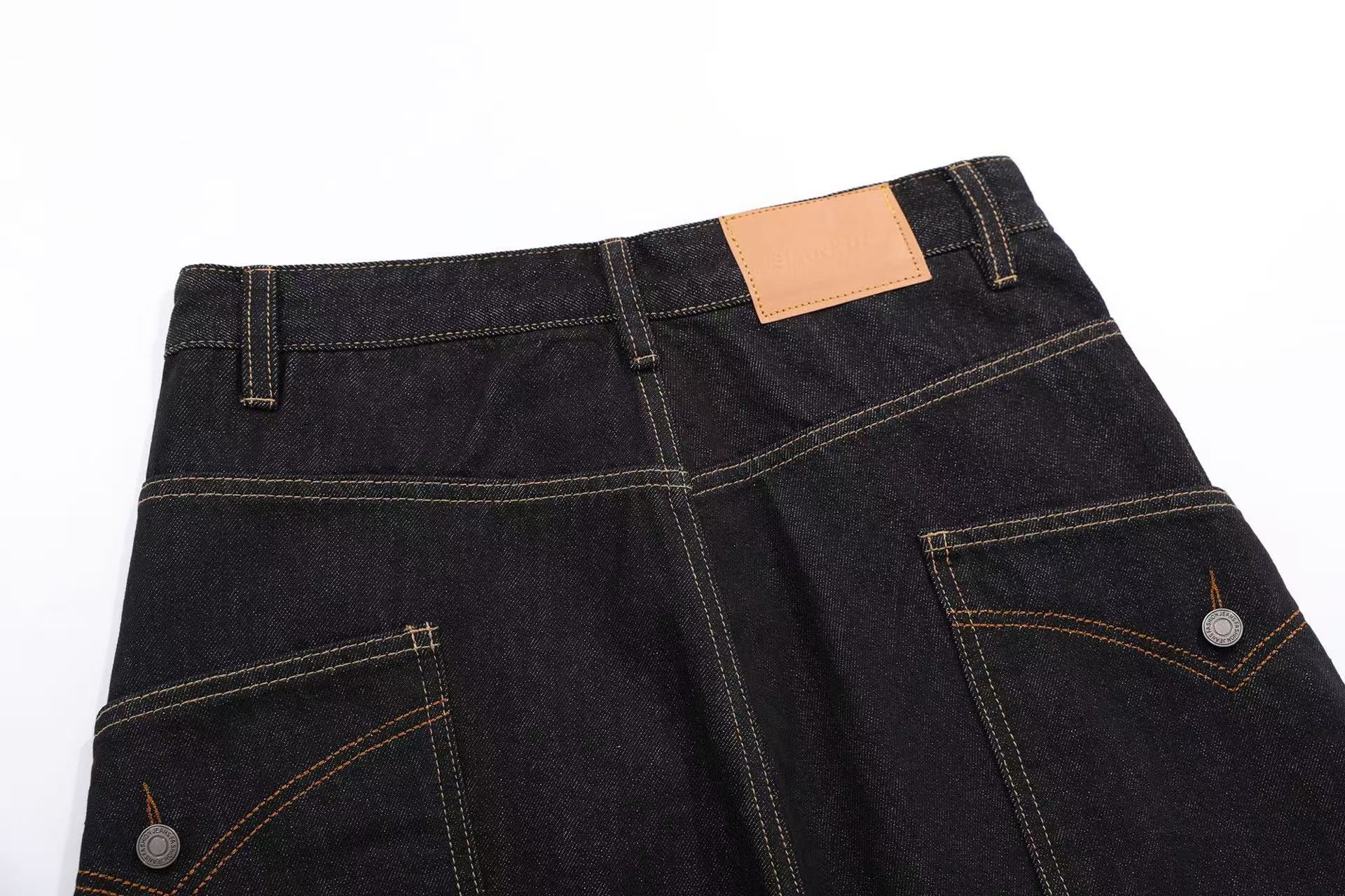 Distressed Denim Knee-Length Shorts