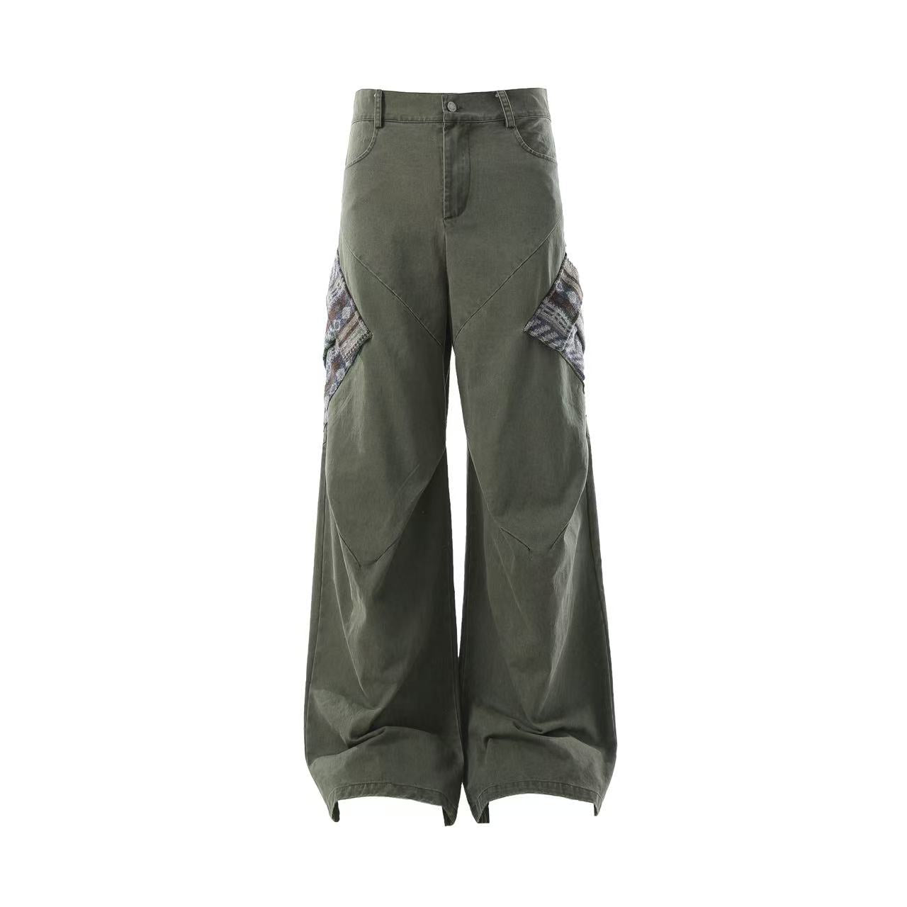 Lightweight Distressed Wide-Leg Cargo Pants