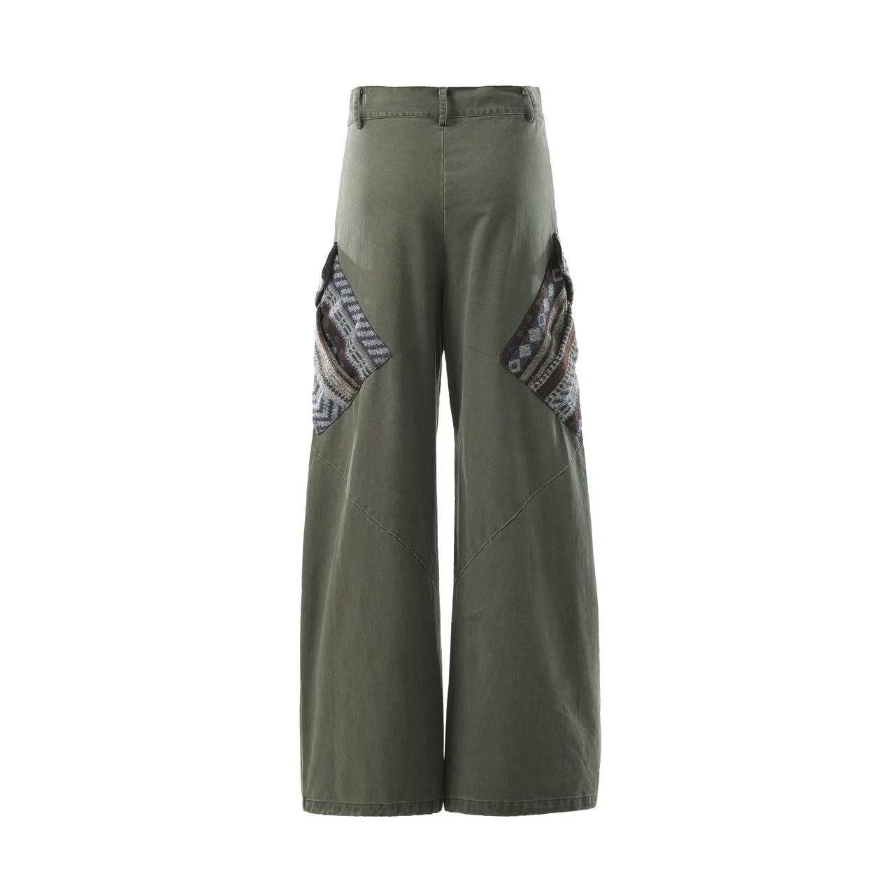 Lightweight Distressed Wide-Leg Cargo Pants