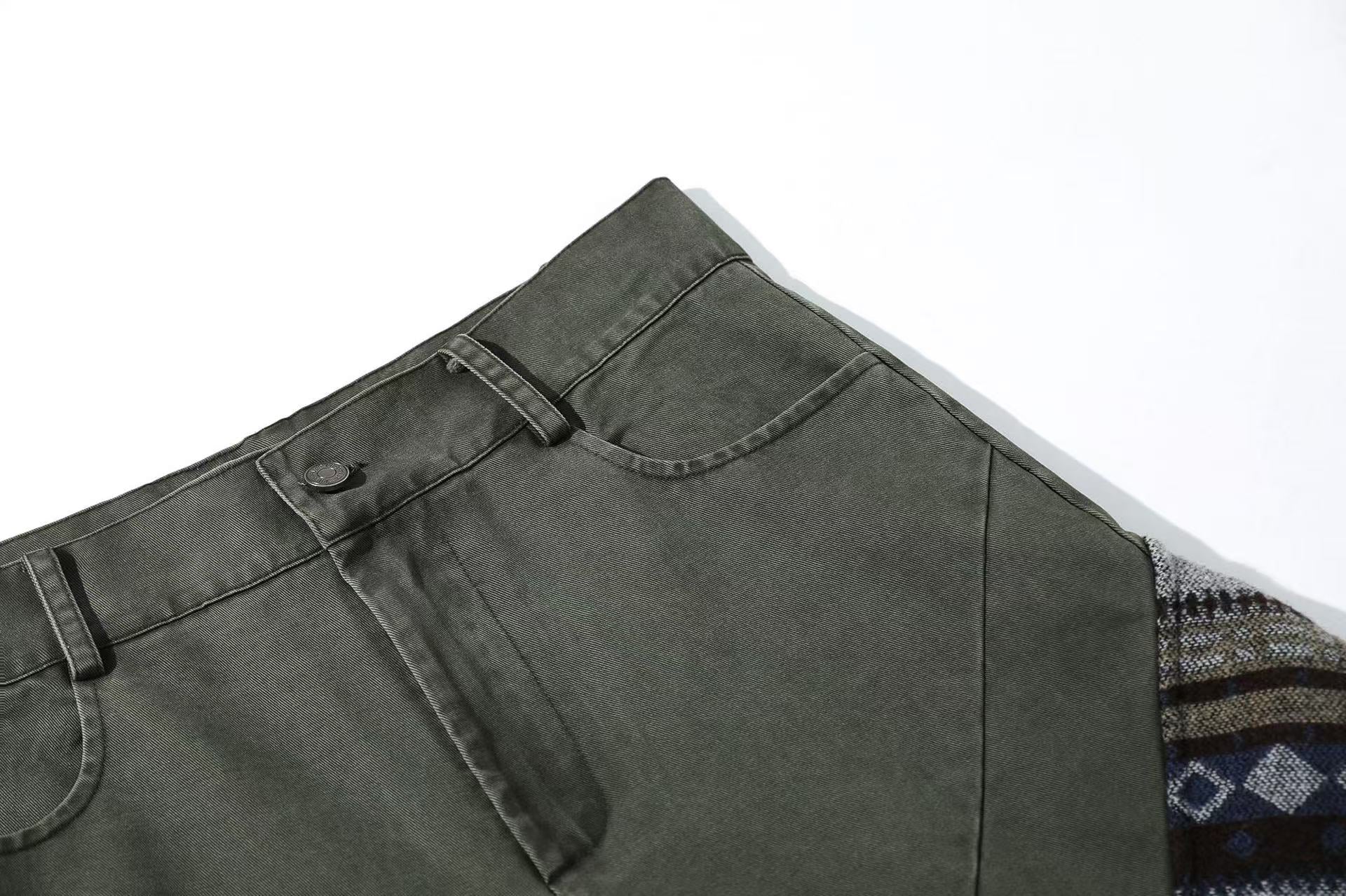 Lightweight Distressed Wide-Leg Cargo Pants