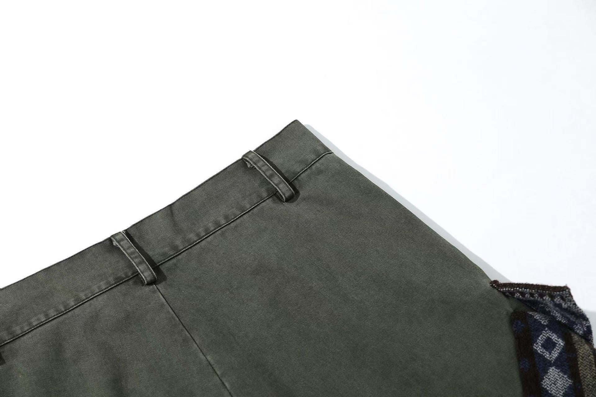 Lightweight Distressed Wide-Leg Cargo Pants