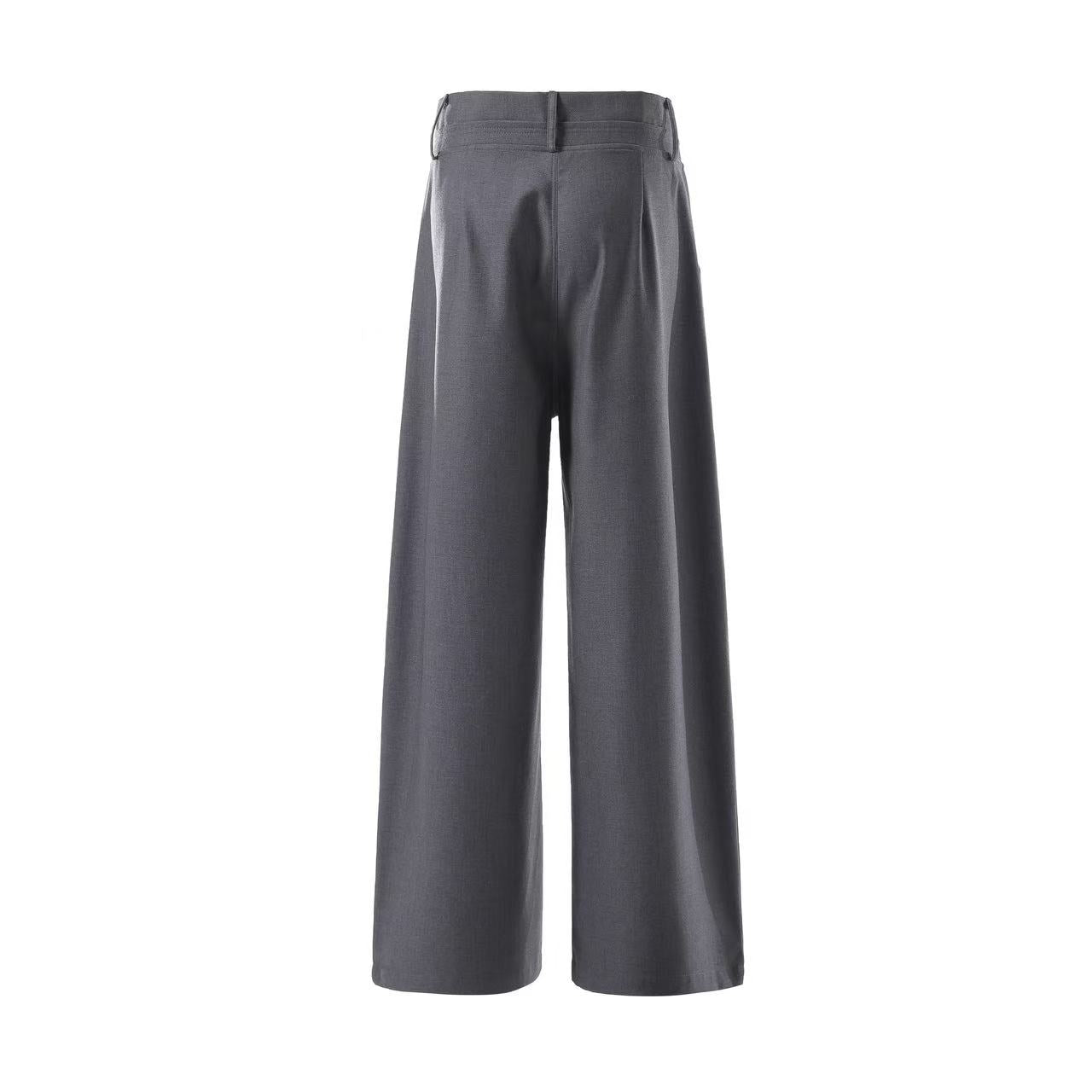Gemstone Buttons Wide-Leg Suit Pants