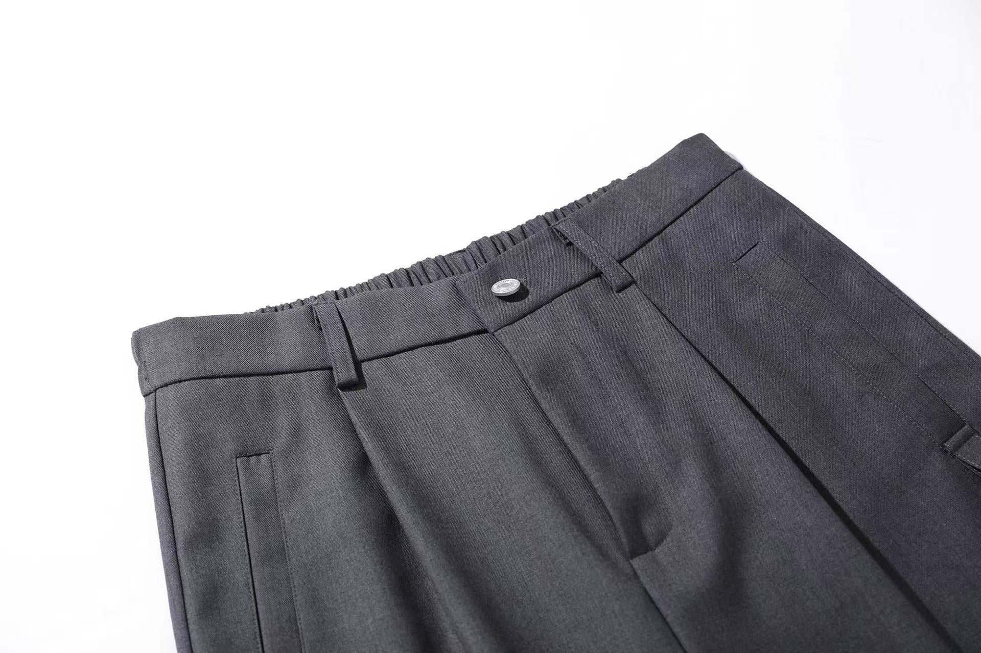 Pleated Tactical Wide-Leg Suit Pants
