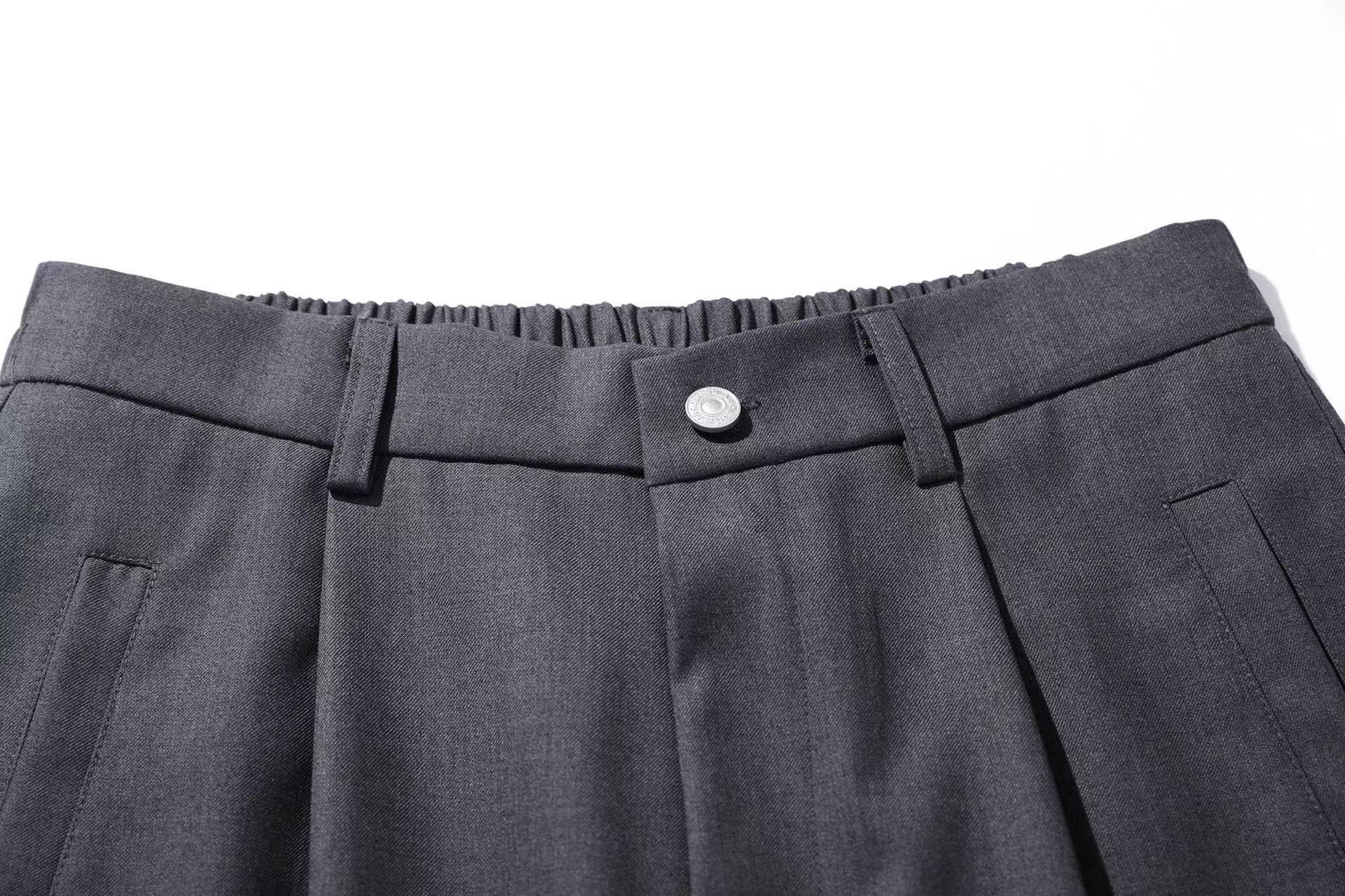 Pleated Tactical Wide-Leg Suit Pants
