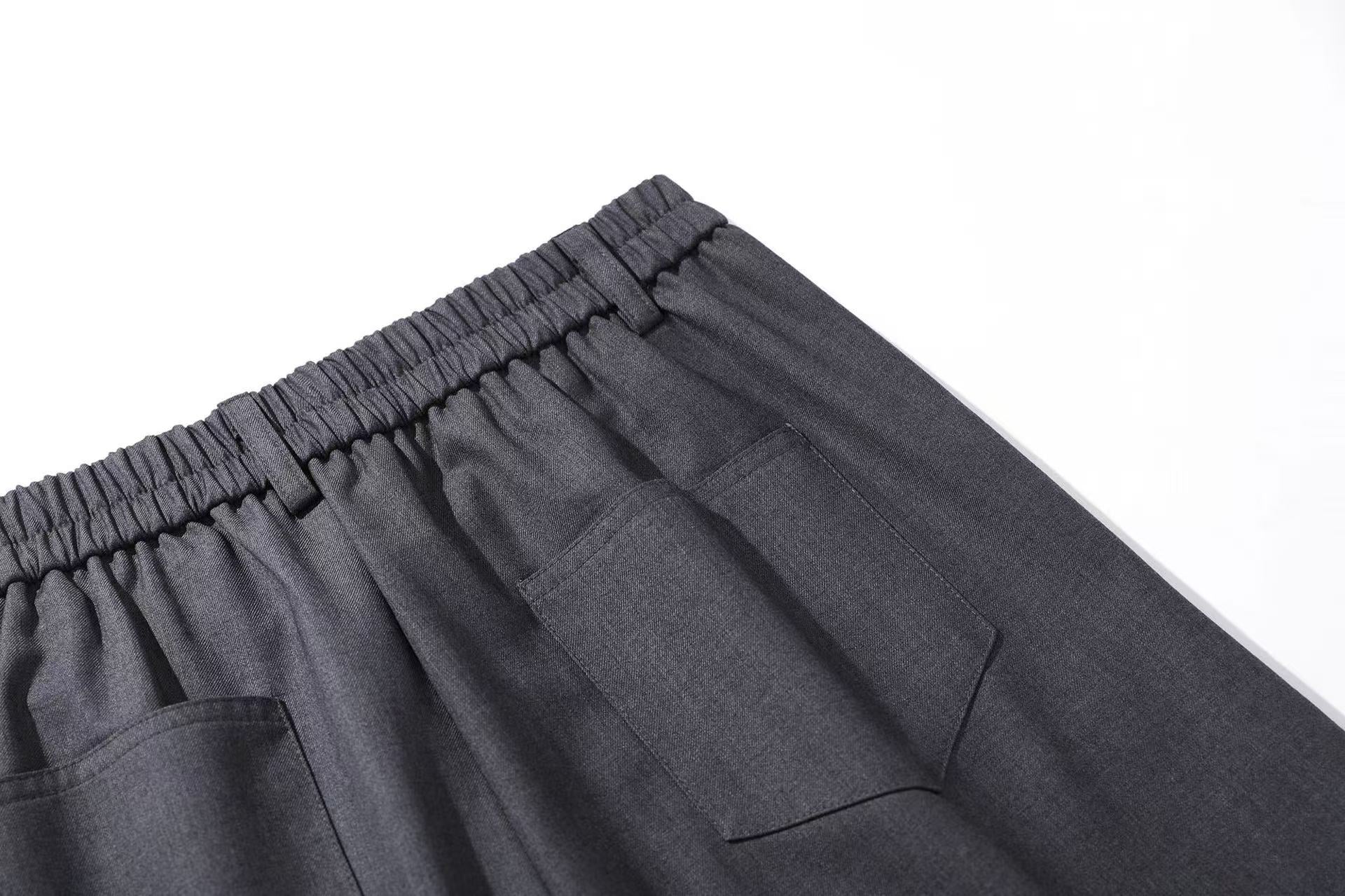 Pleated Tactical Wide-Leg Suit Pants