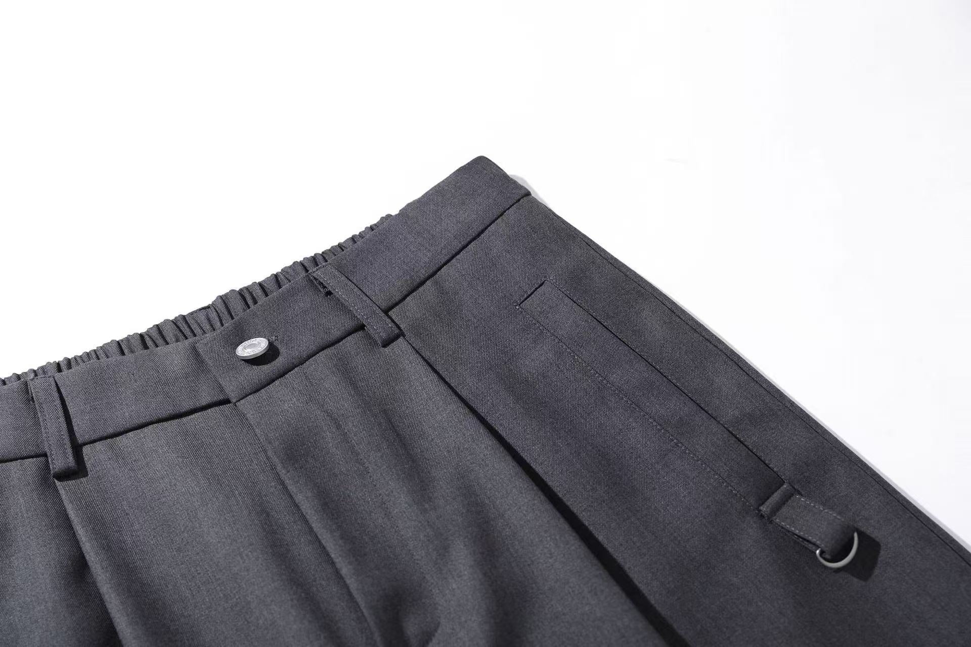 Pleated Tactical Wide-Leg Suit Pants