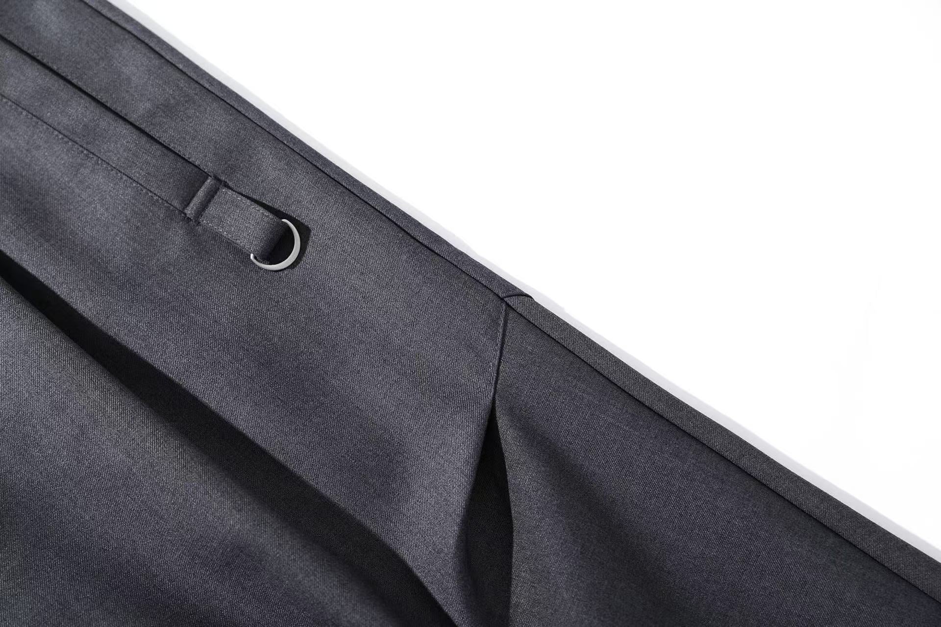 Pleated Tactical Wide-Leg Suit Pants