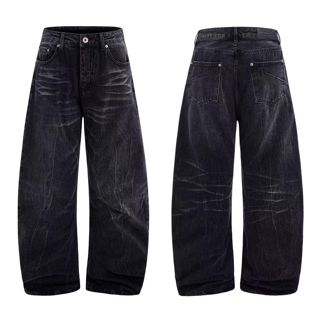 Distressed Wide-Leg Baggy Jeans