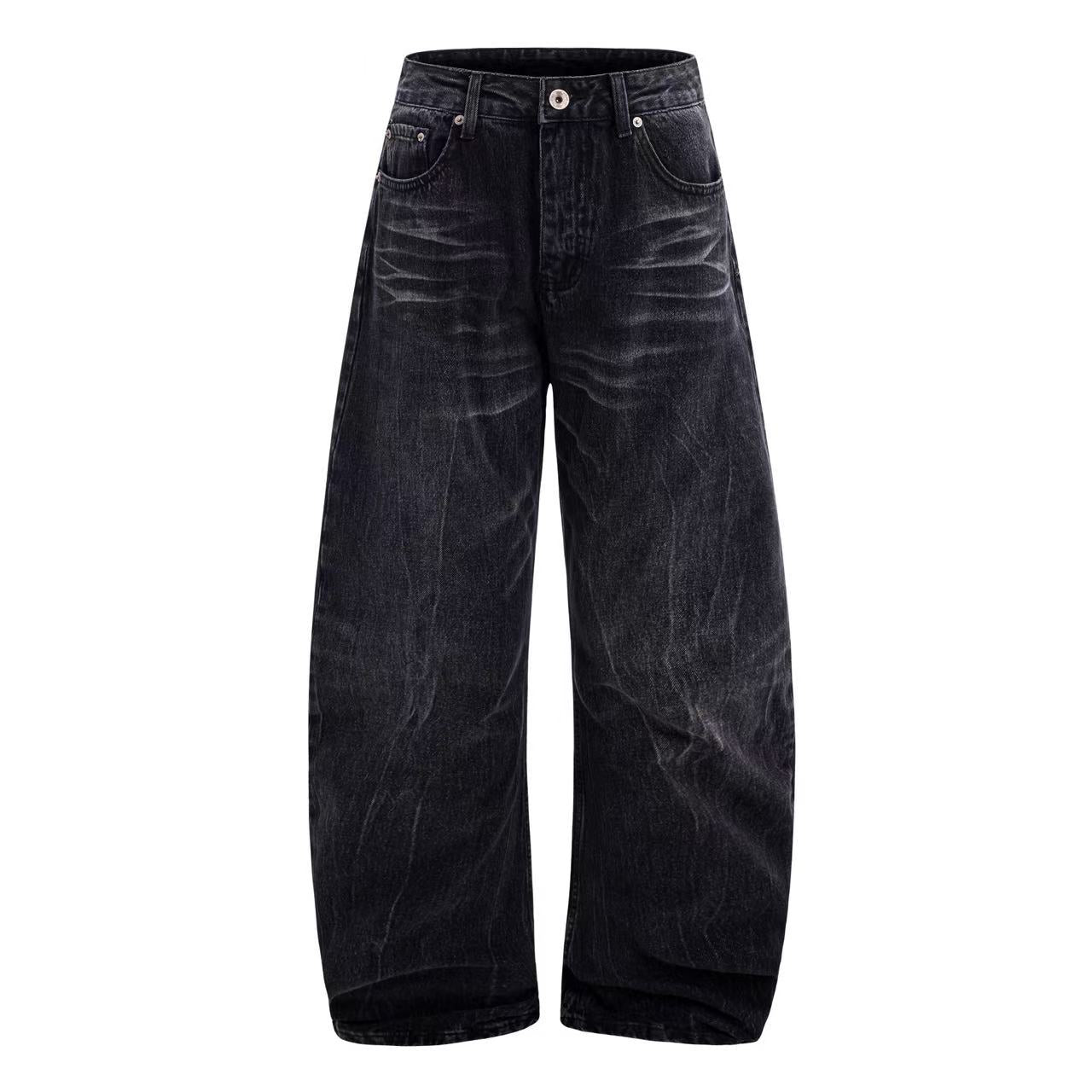 Distressed Wide-Leg Baggy Jeans
