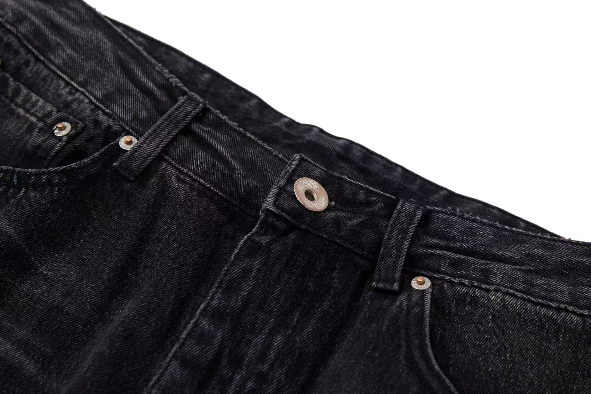 Distressed Wide-Leg Baggy Jeans