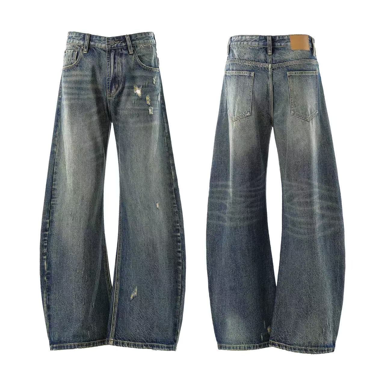 Distressed Wide-Leg Scythe Jeans