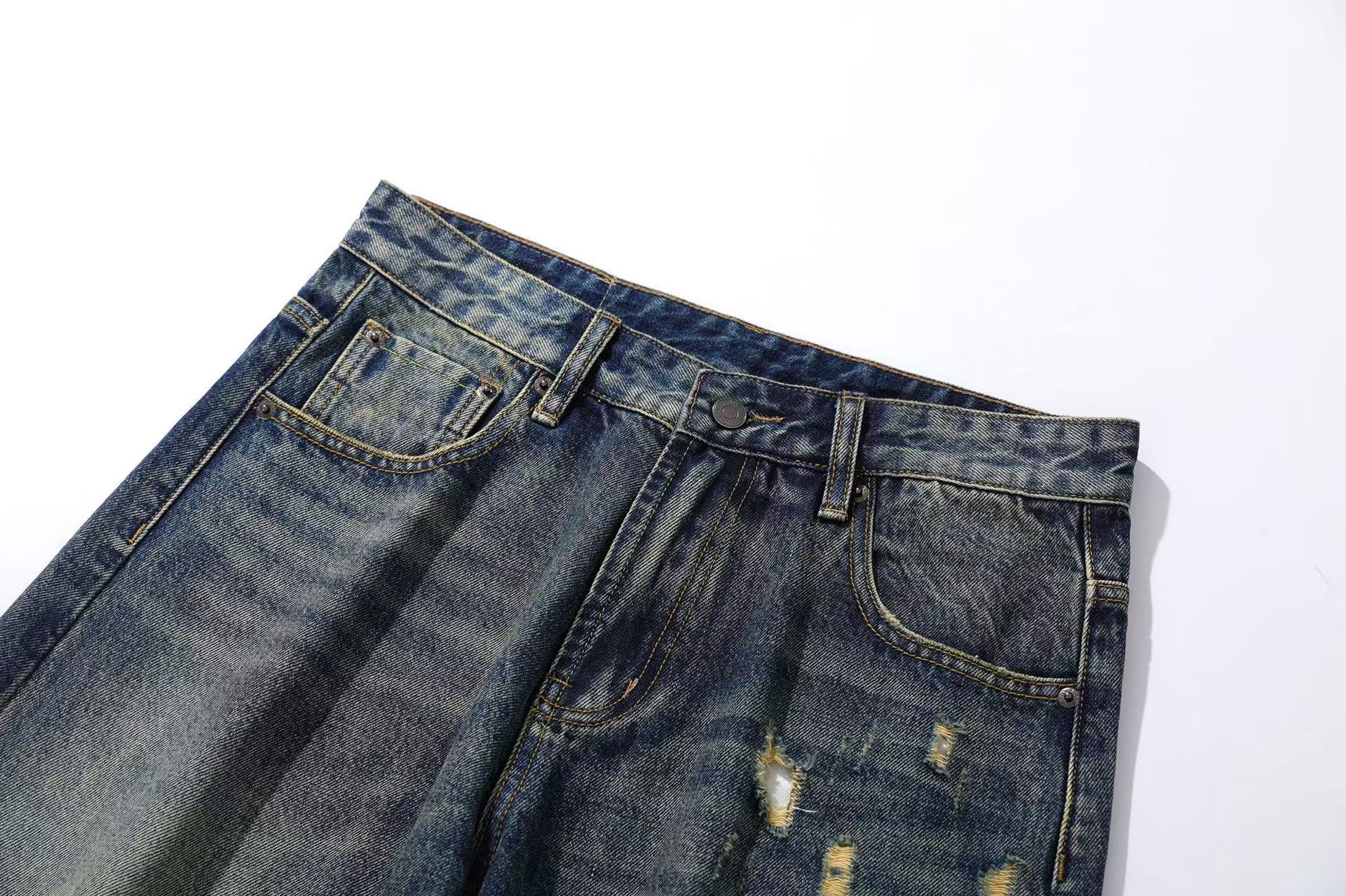 Distressed Wide-Leg Scythe Jeans
