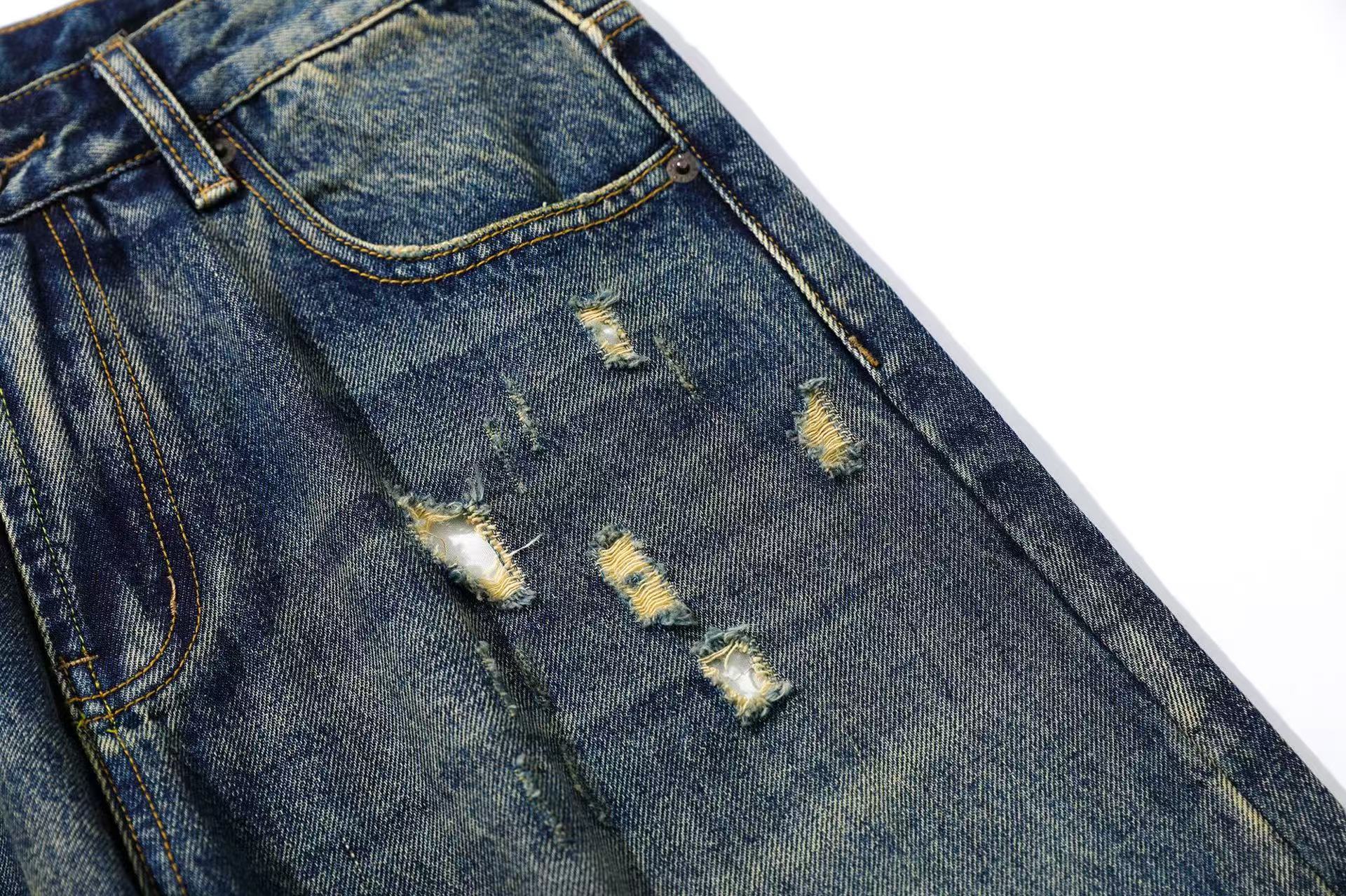 Distressed Wide-Leg Scythe Jeans