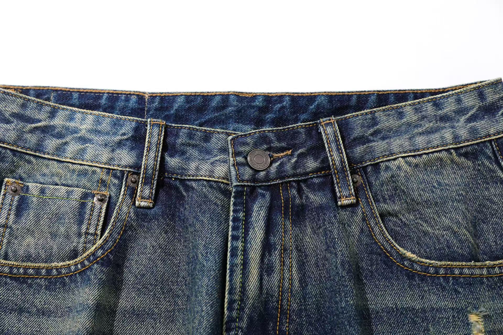 Distressed Wide-Leg Scythe Jeans