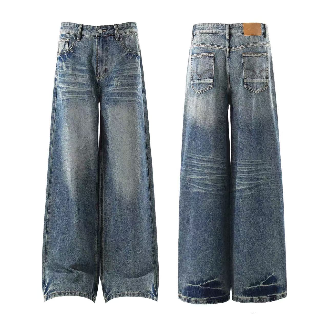 Washed Straight-Leg Jeans