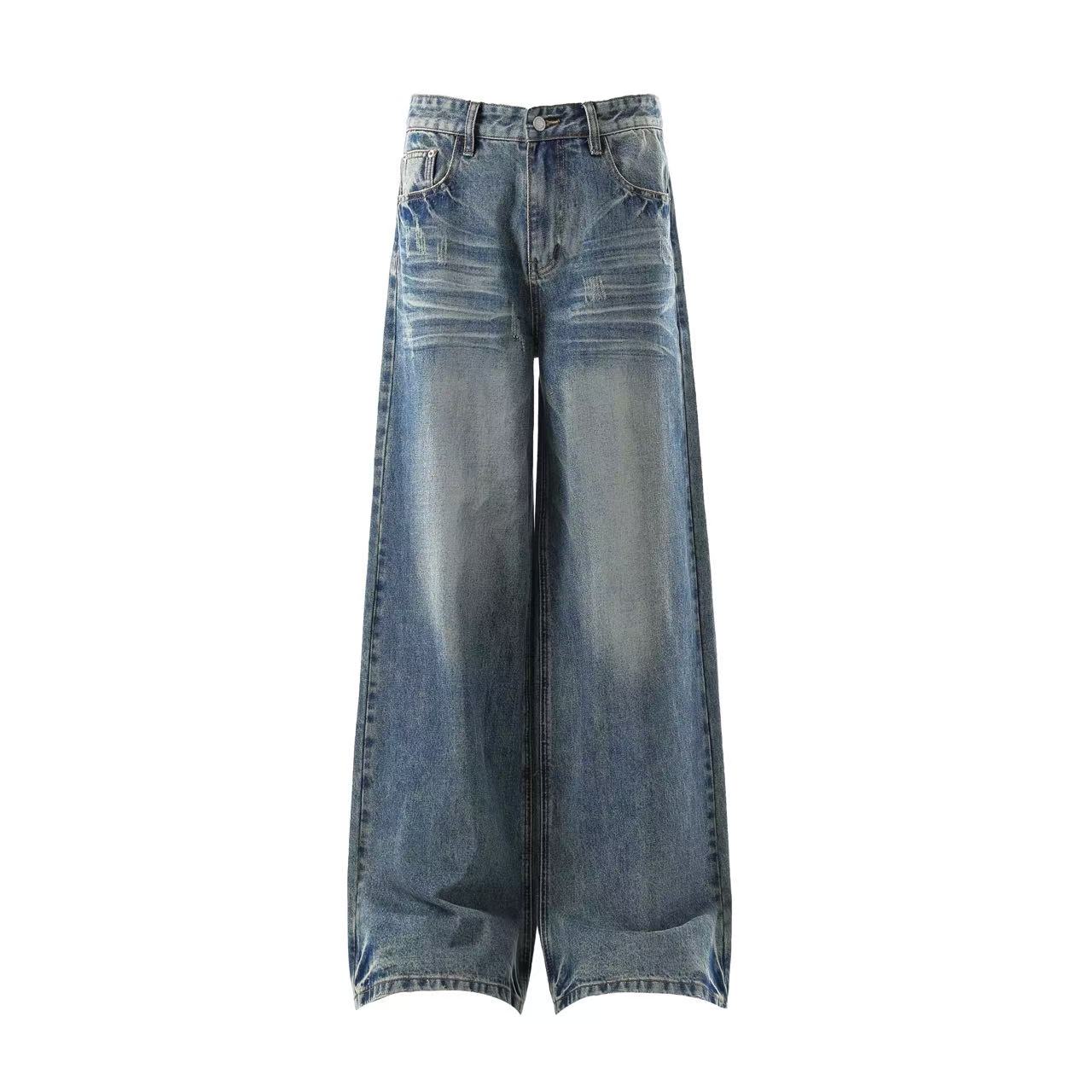 Washed Straight-Leg Jeans