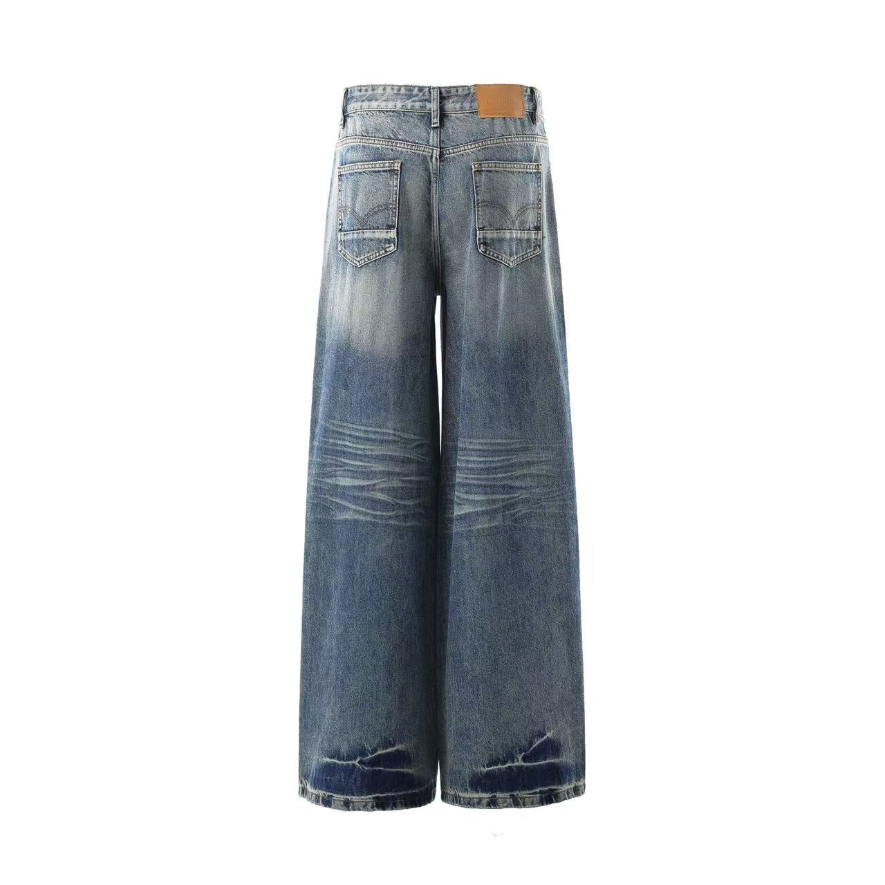 Washed Straight-Leg Jeans