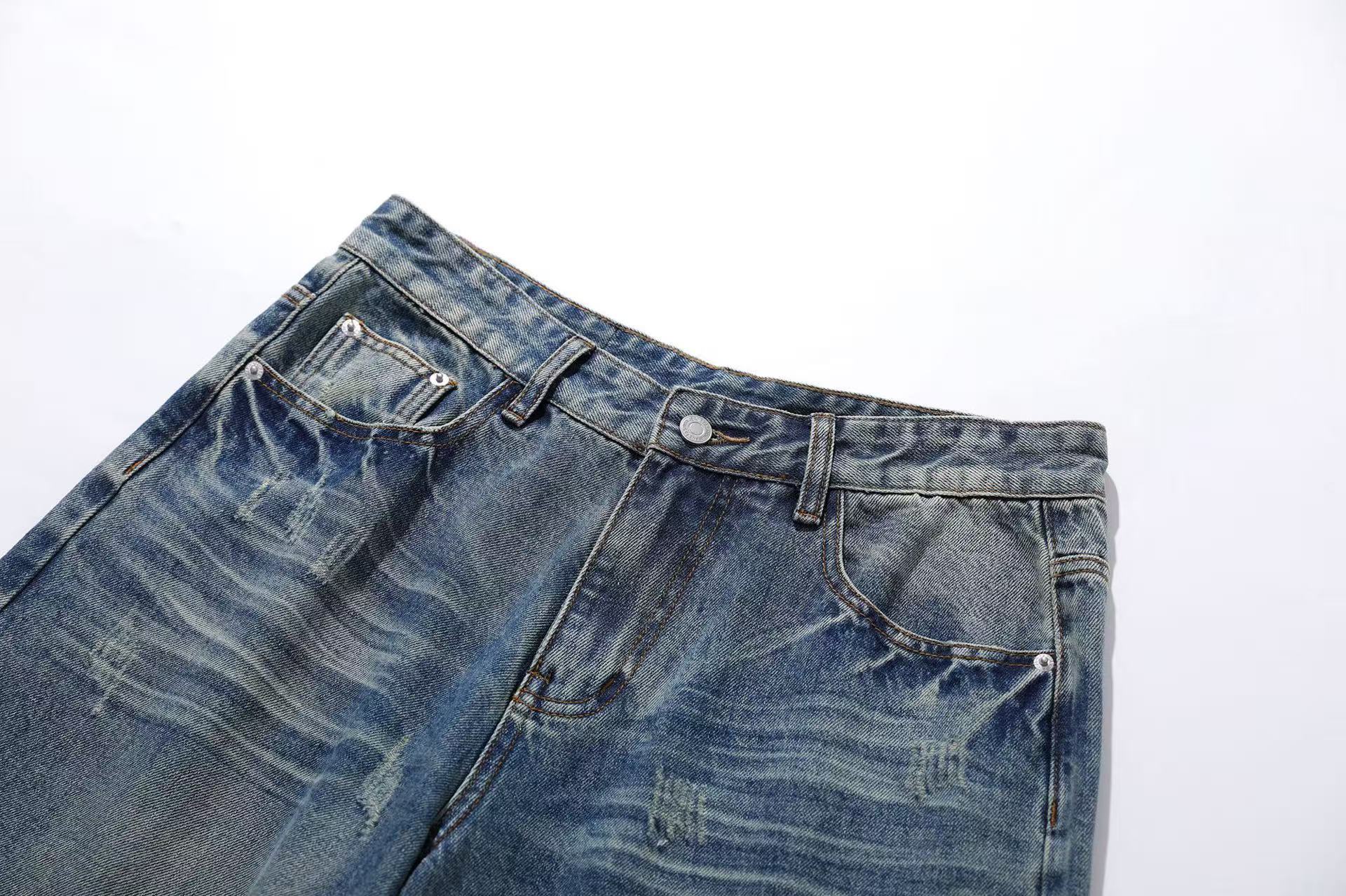 Washed Straight-Leg Jeans