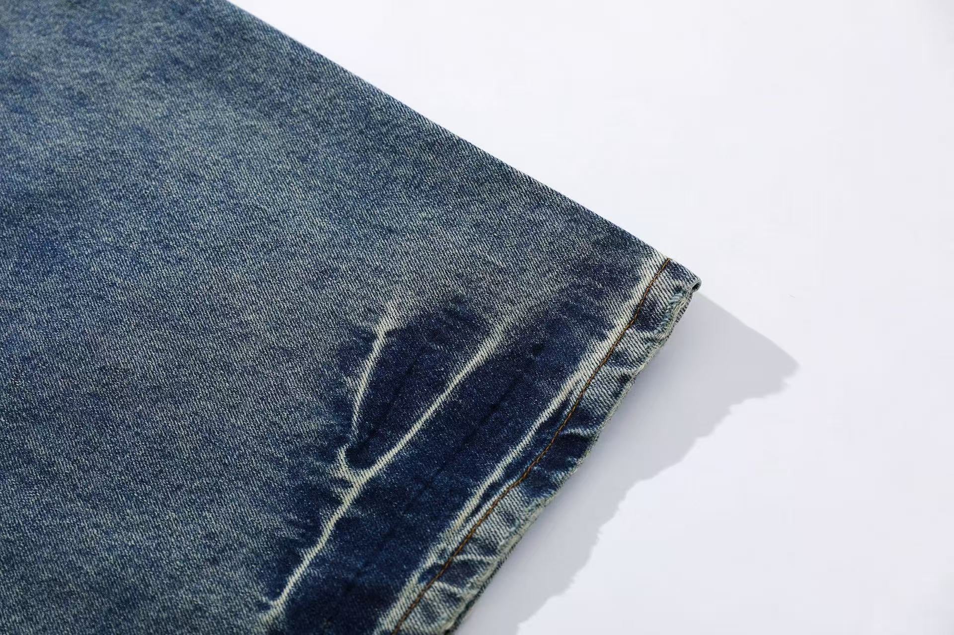 Washed Straight-Leg Jeans