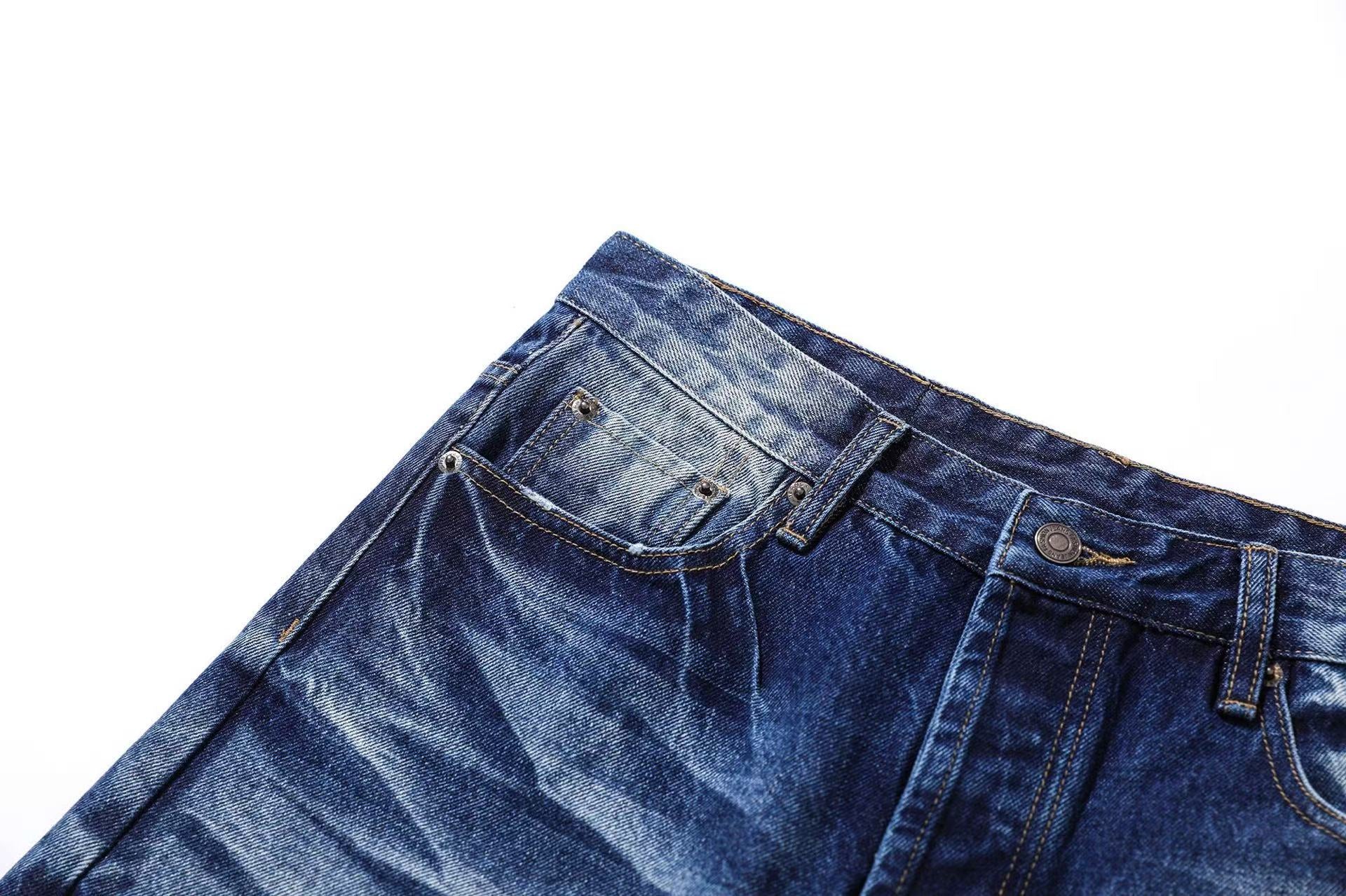 Washed Straight-Leg Jeans