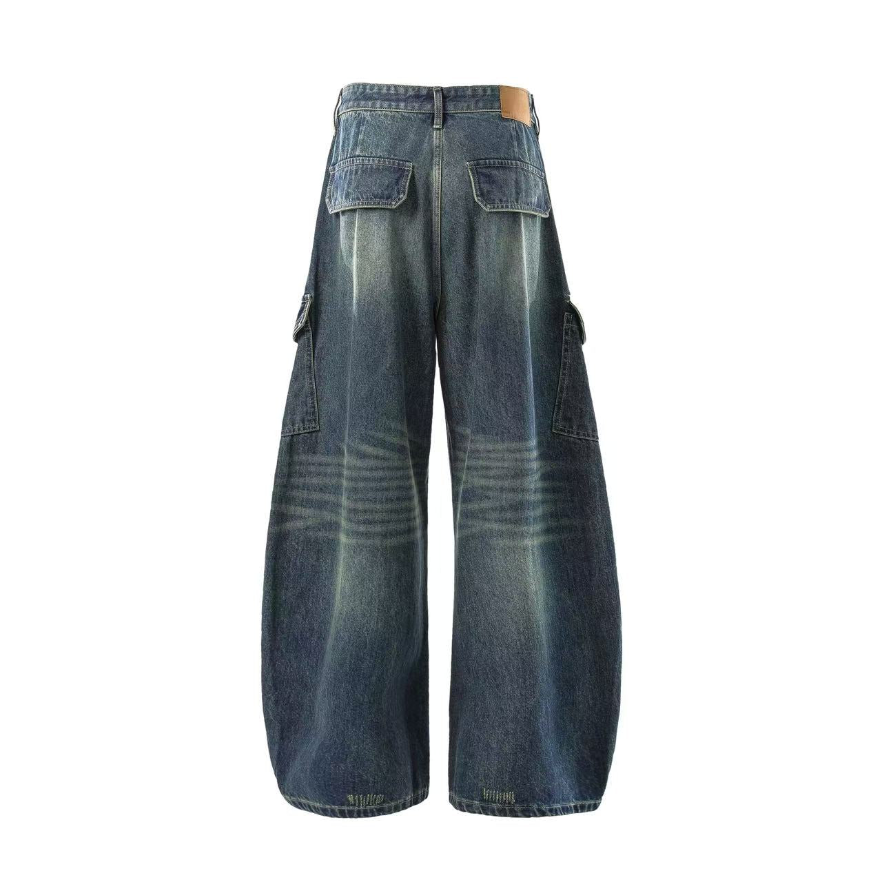 Distressed Wide-Leg Baggy Jeans
