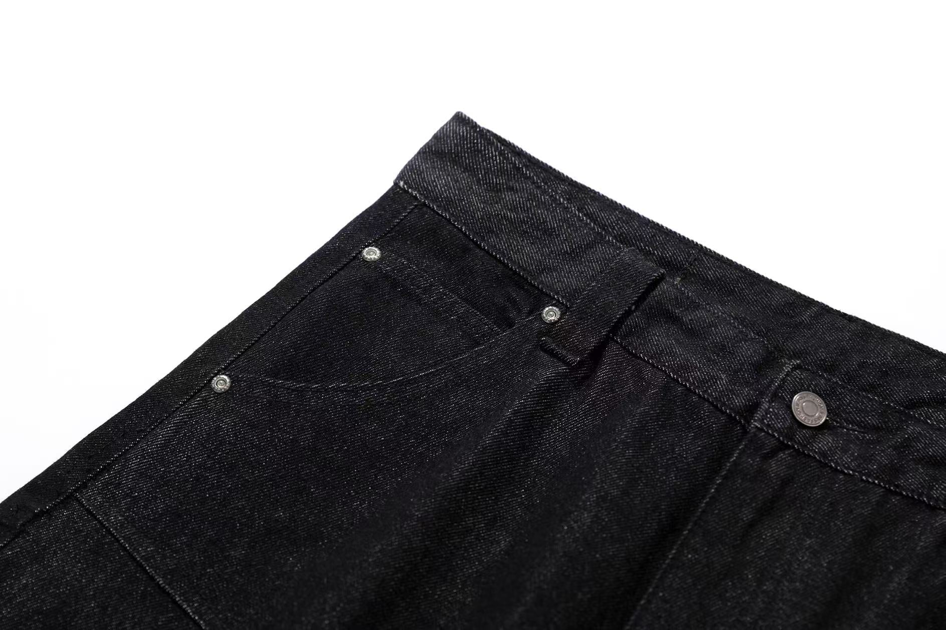 Multi-Pocket Wide-Leg Baggy Jeans