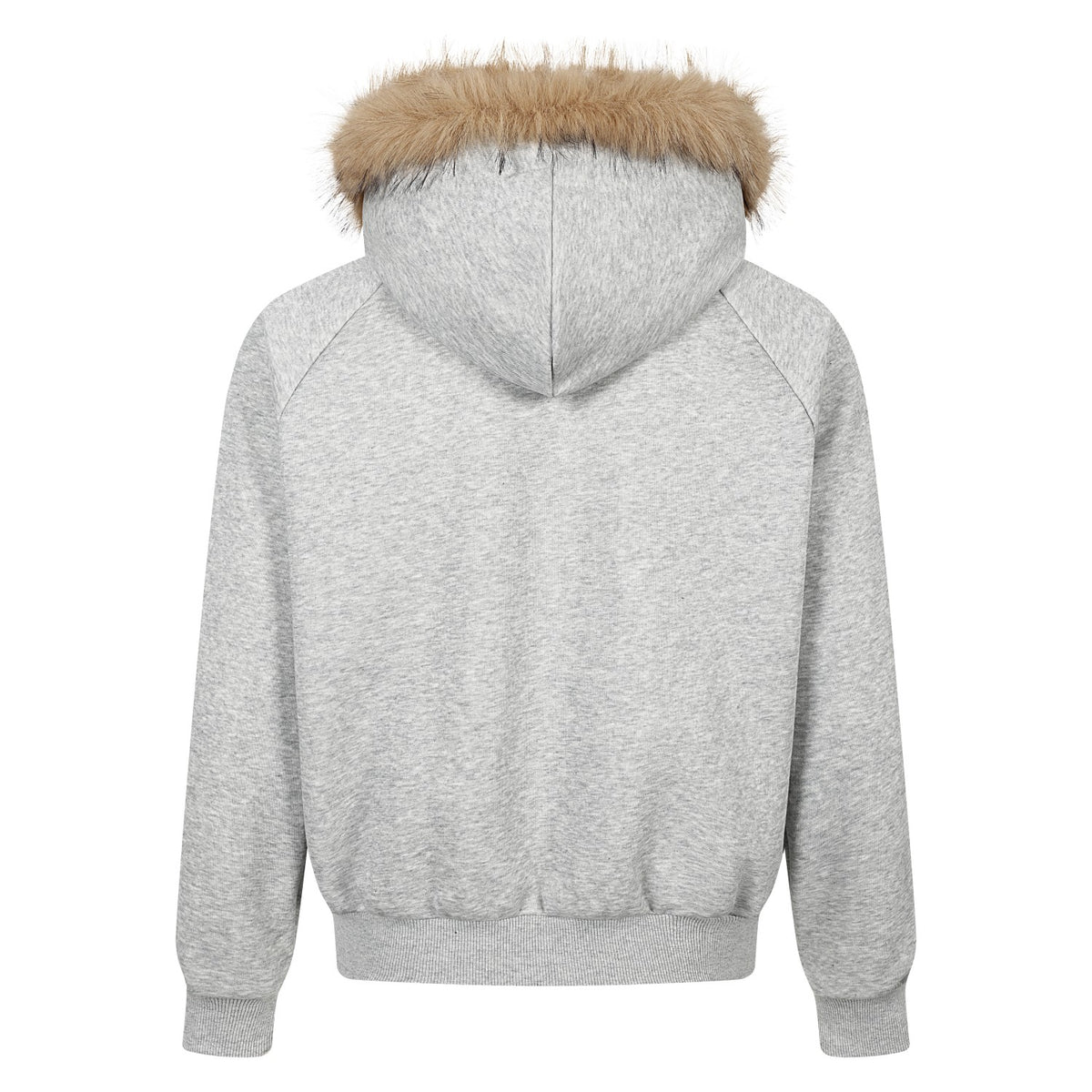 Vintage Union Jack Faux Fur Trim Zip Up Hoodie