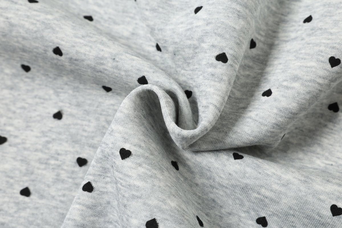 Heart & Musical Note Star Print Zip Up Hoodie