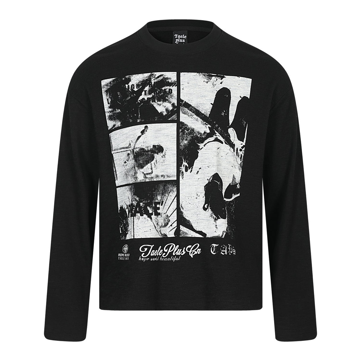 Vintage Grunge Collage Art Graphic Long Sleeve