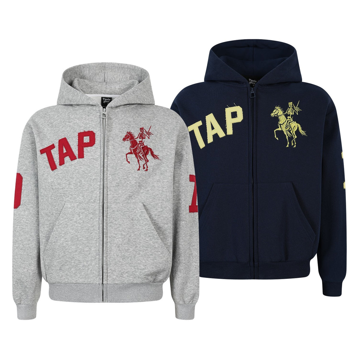 Letter & Skeleton Rider Graphic Full Zip Hoodie