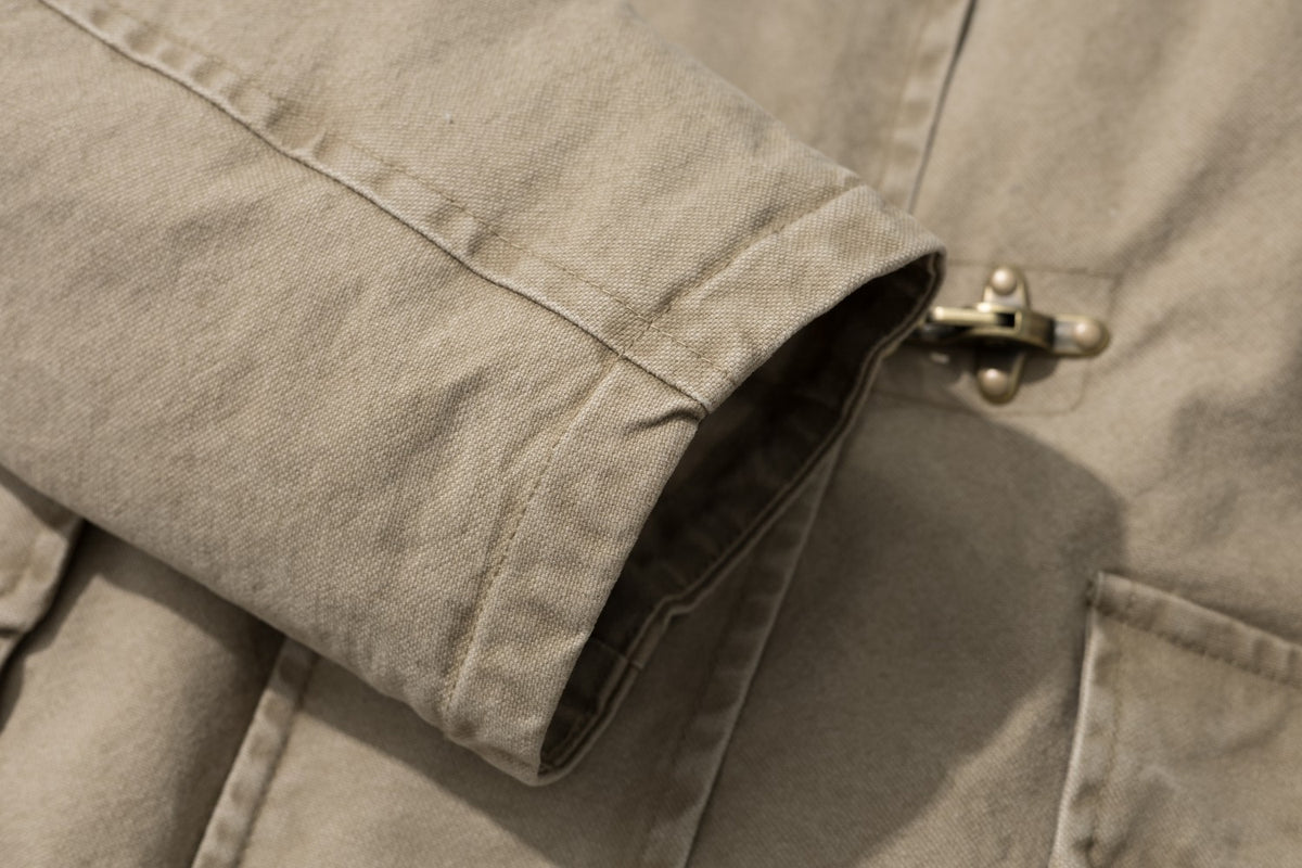 Faux Fur Collar Toggle Buckle Parka