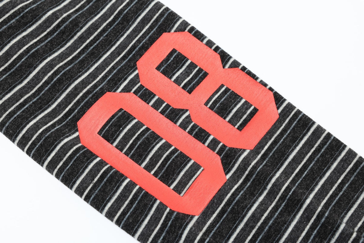 Vintage Stripe Graphic Long Sleeve Polo Sweatshirt