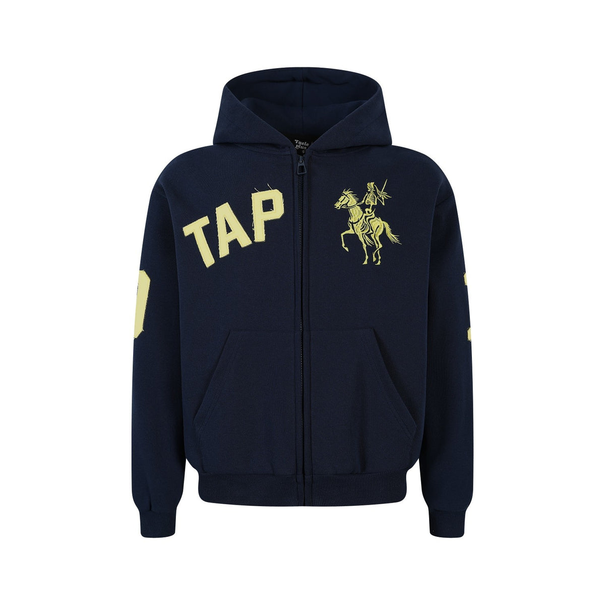 Letter & Skeleton Rider Graphic Full Zip Hoodie