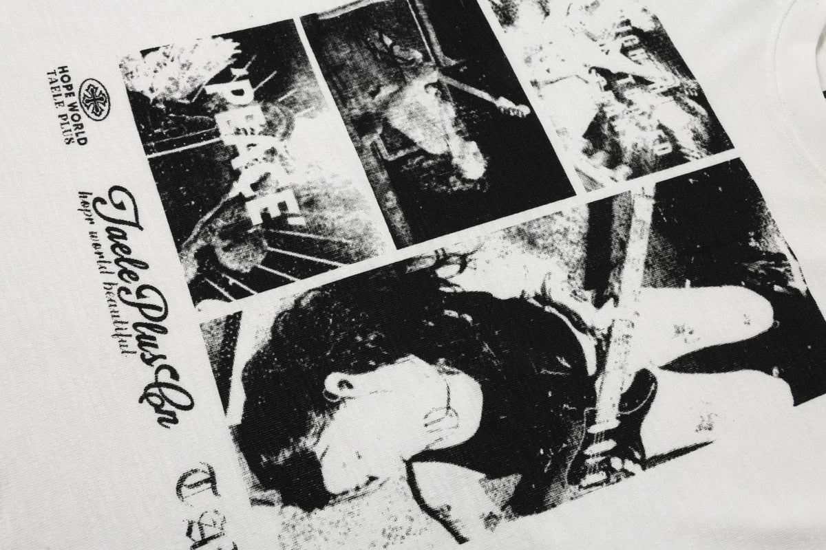 Vintage Grunge Collage Art Graphic Long Sleeve