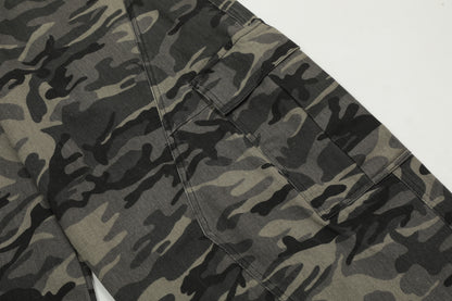 Camo Wide-Leg Cargo Pants