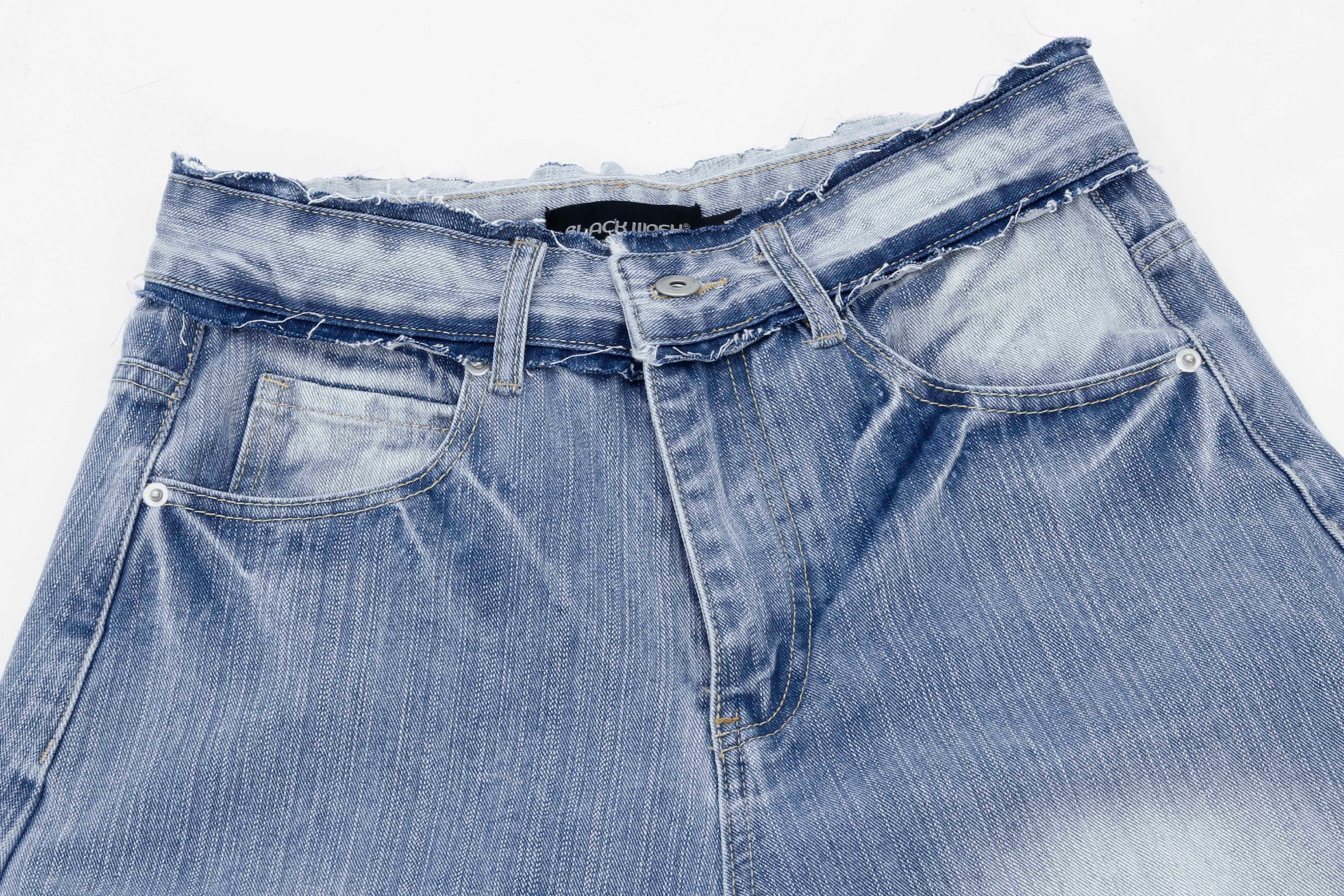 Washed Wide-Leg Jeans