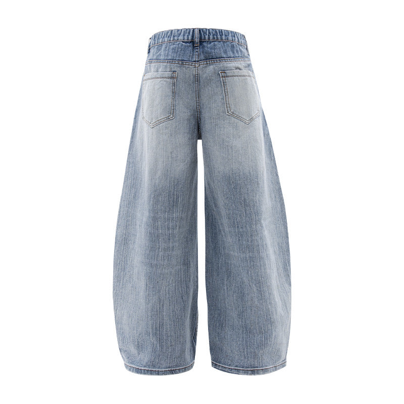 Washed Wide-Leg Jeans