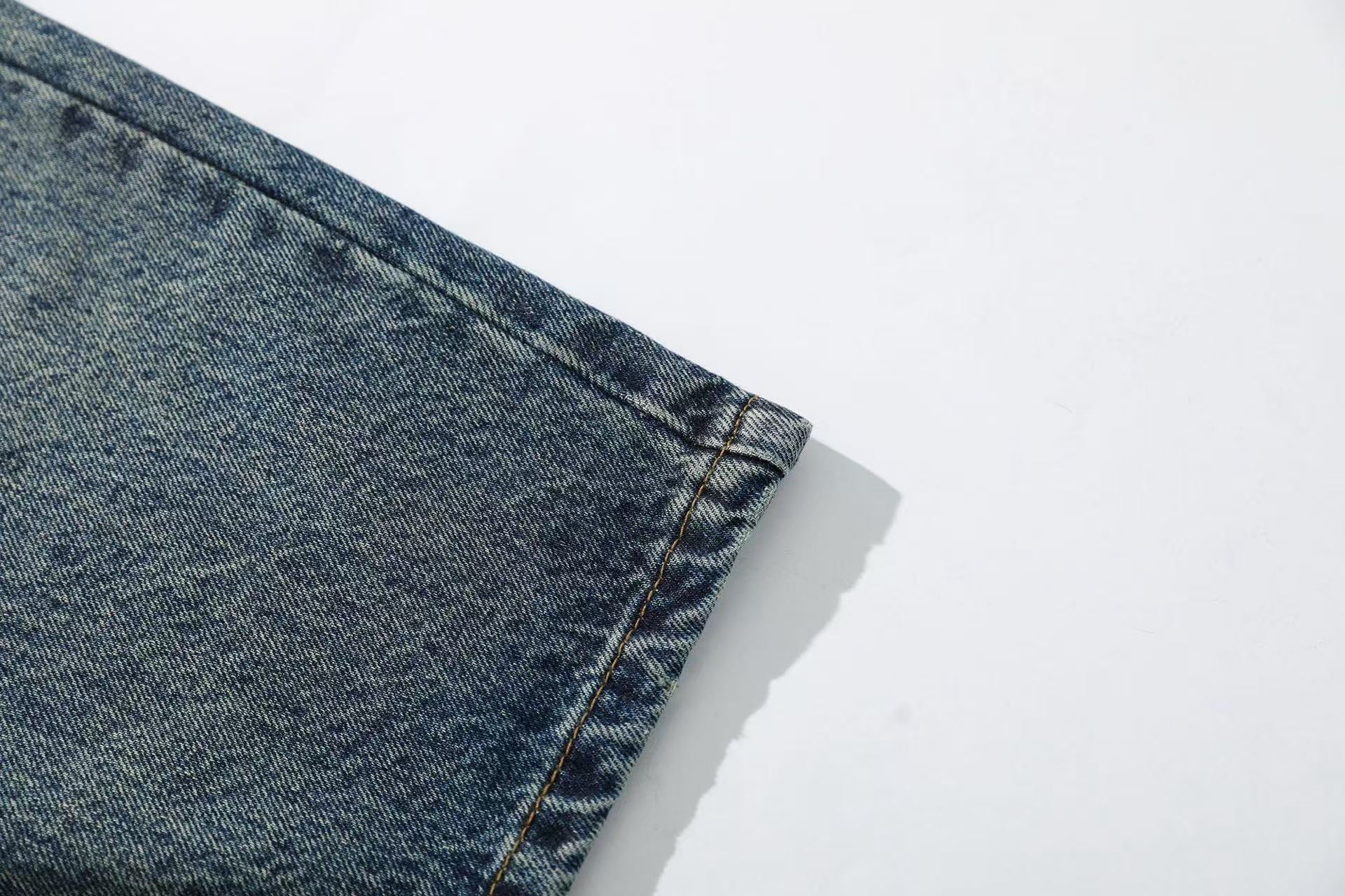 Distressed Wide-Leg Jeans