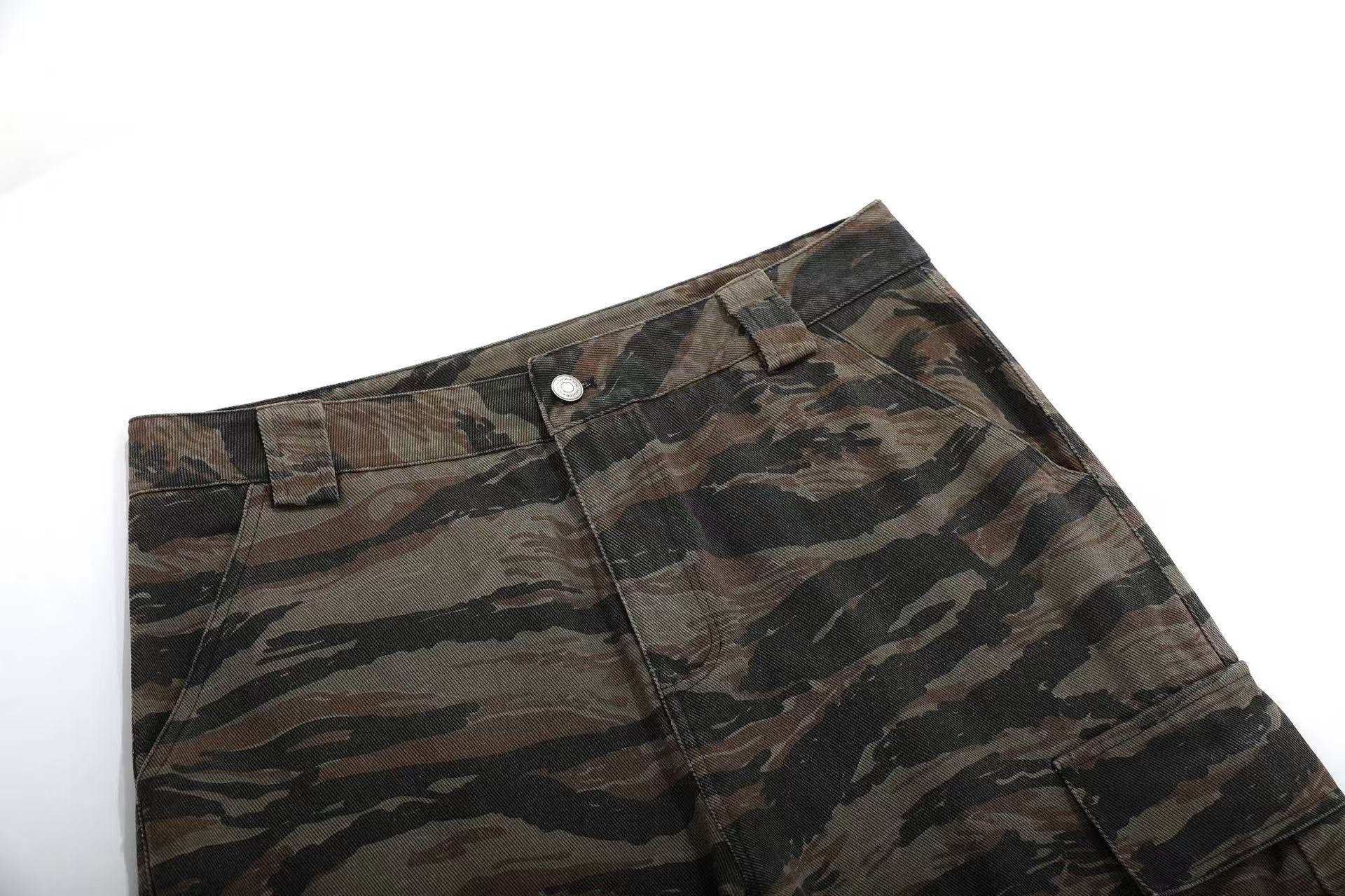 Camo Wide-Leg Cargo Pants