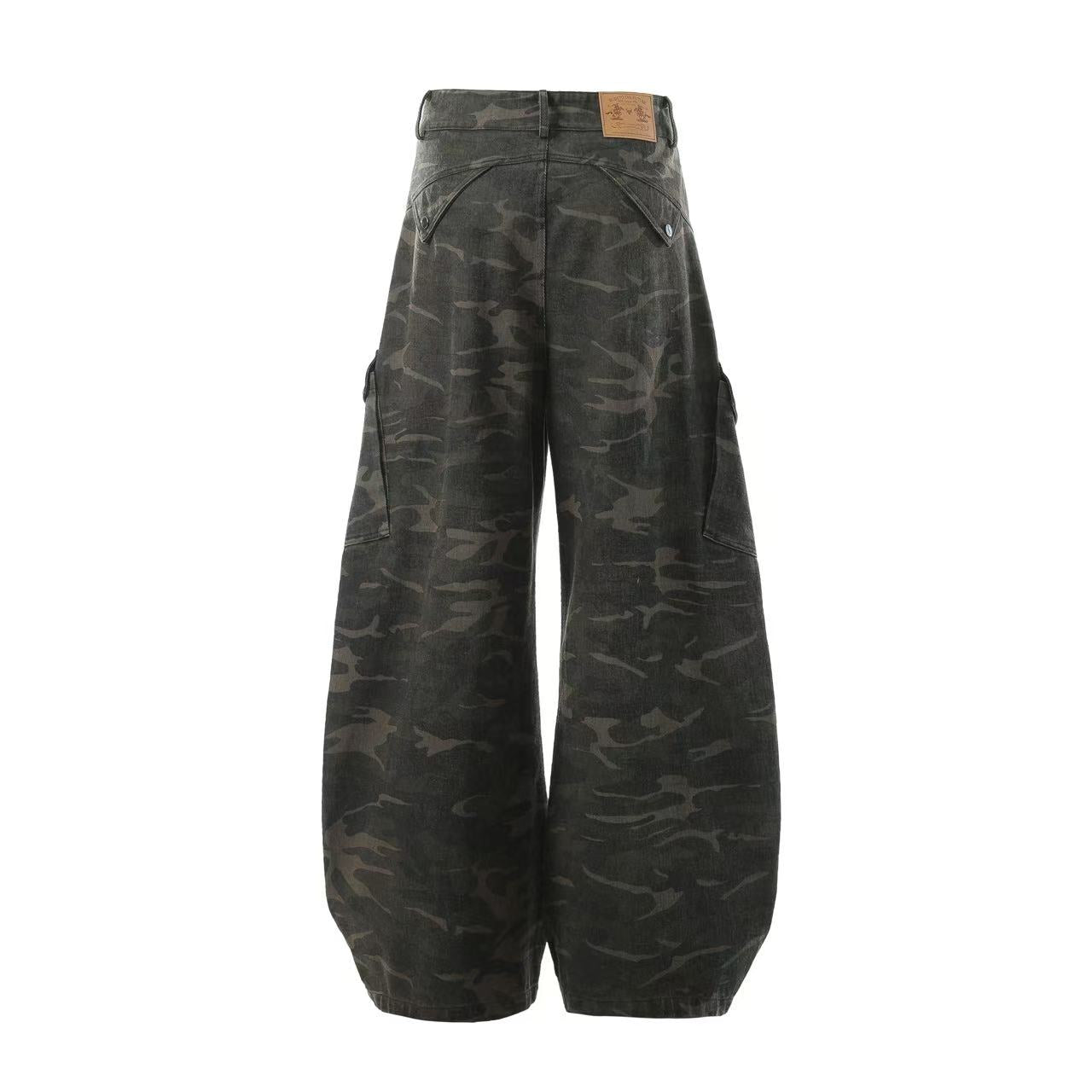 Camo Wide-Leg Cargo Pants