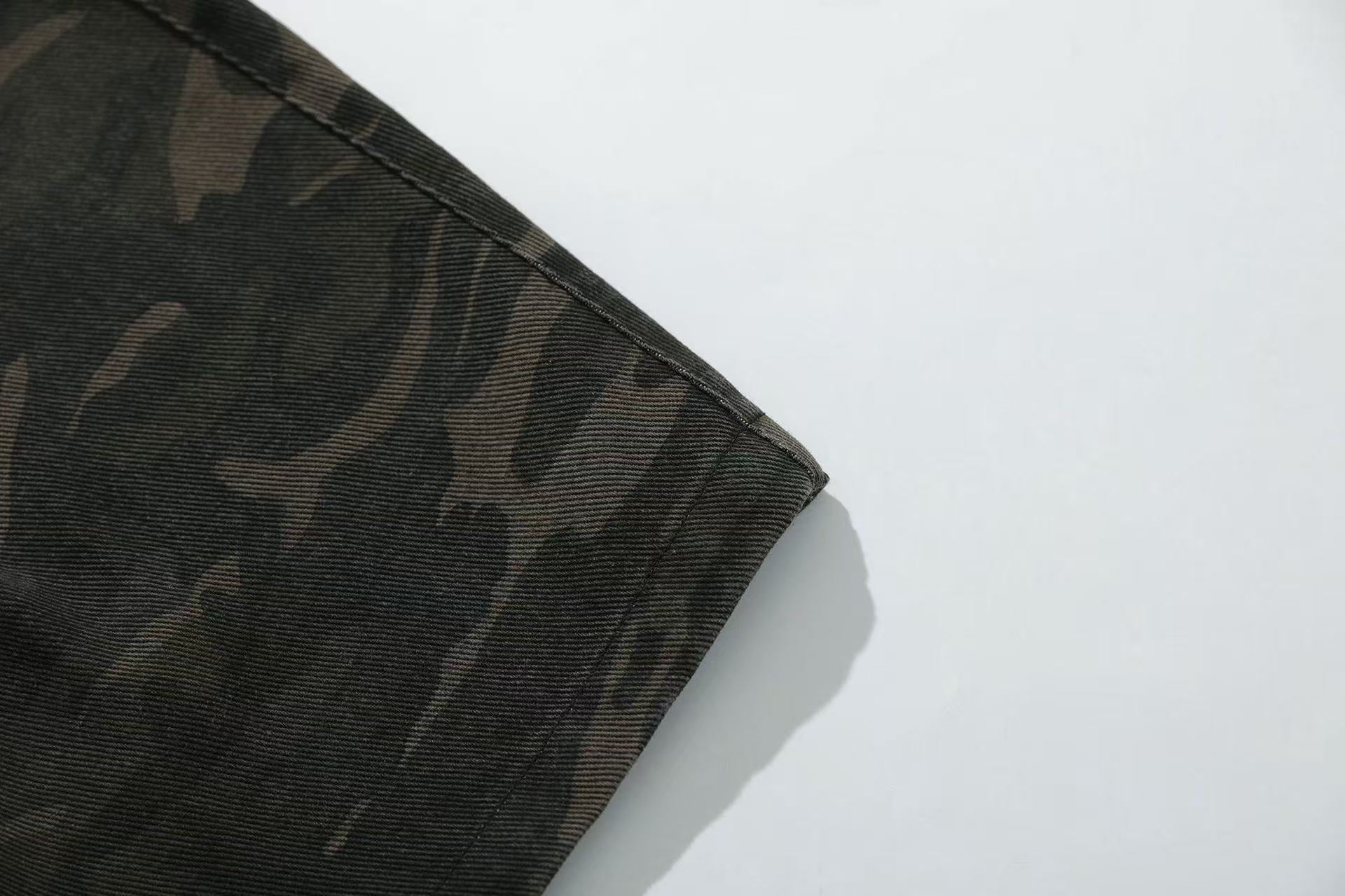 Camo Wide-Leg Cargo Pants