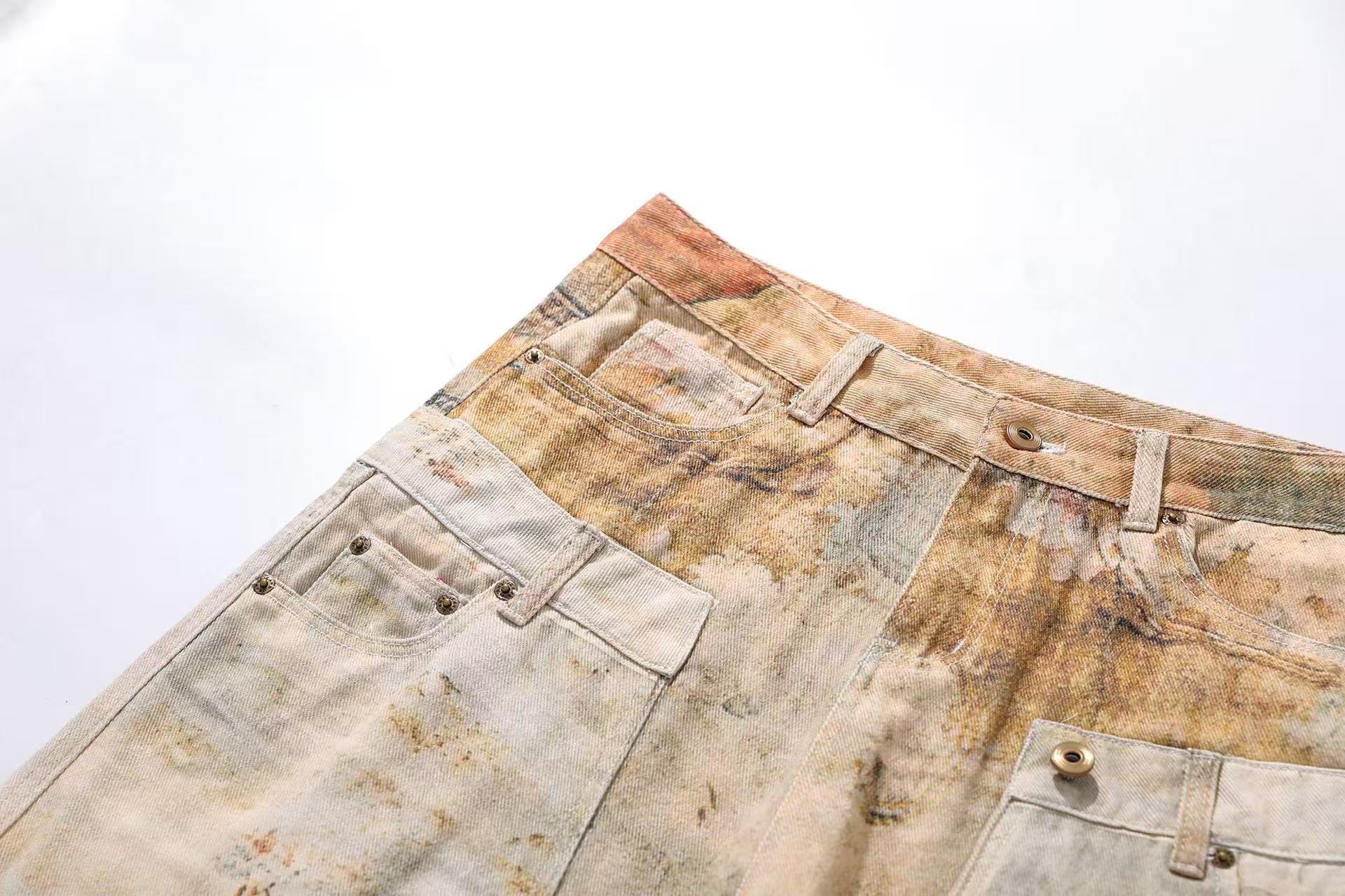 Distressed Wide-Leg Jeans