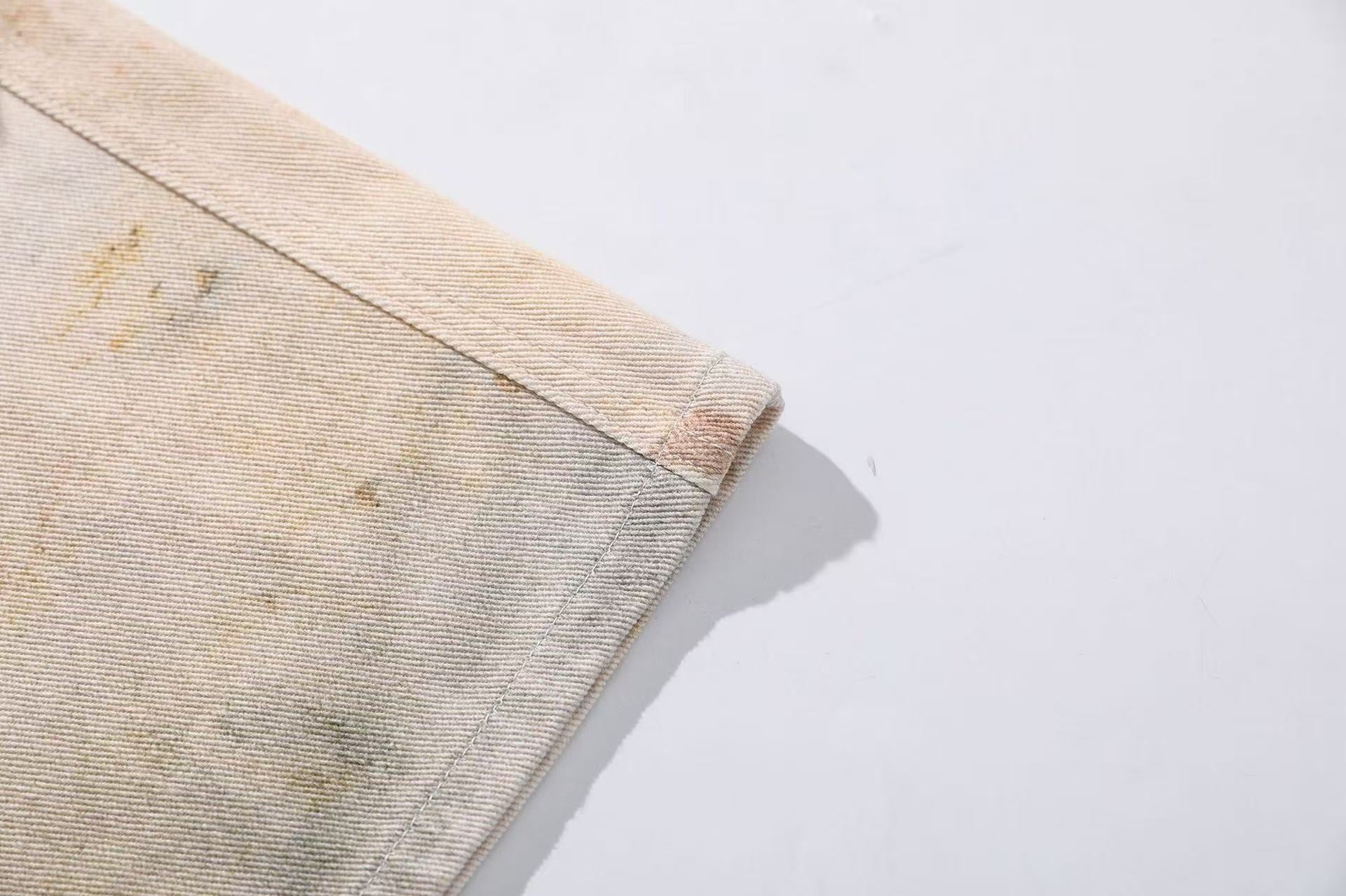 Distressed Wide-Leg Jeans